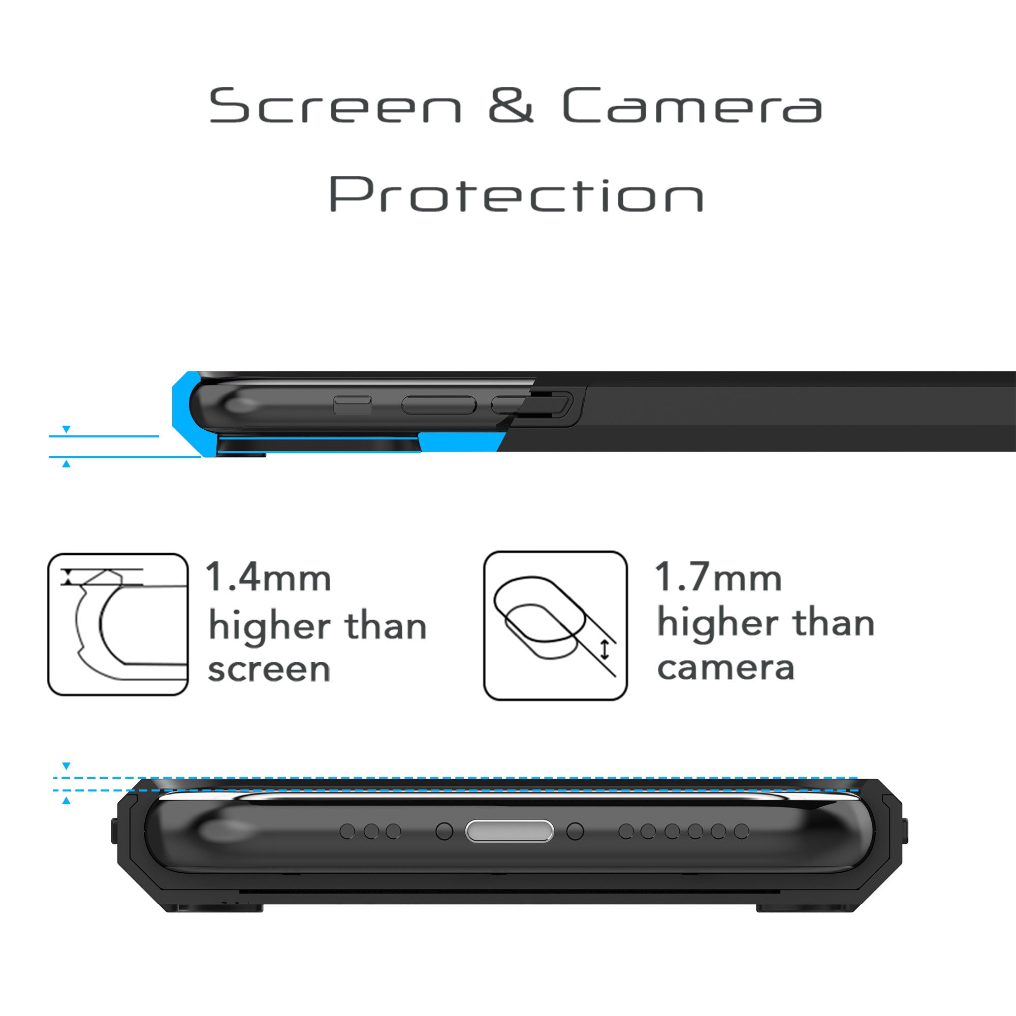 Luvvitt Ultra Armor Case and Tempered Glass Screen Protector Bundle for iPhone 11 Pro Max 2019 - Black