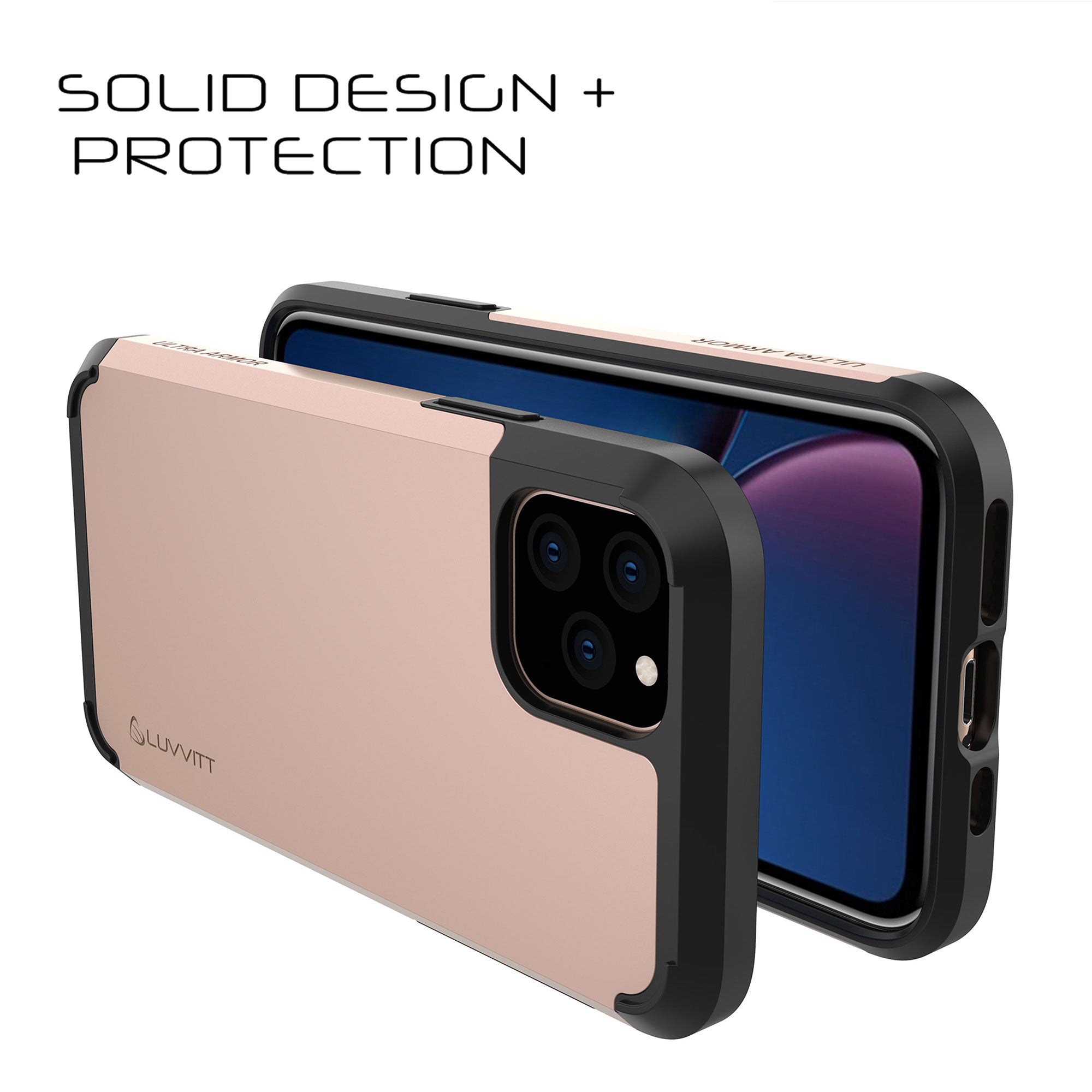 Luvvitt Ultra Armor Dual Layer Heavy Duty Case for iPhone 11 Pro Max 2019 - Rose Gold