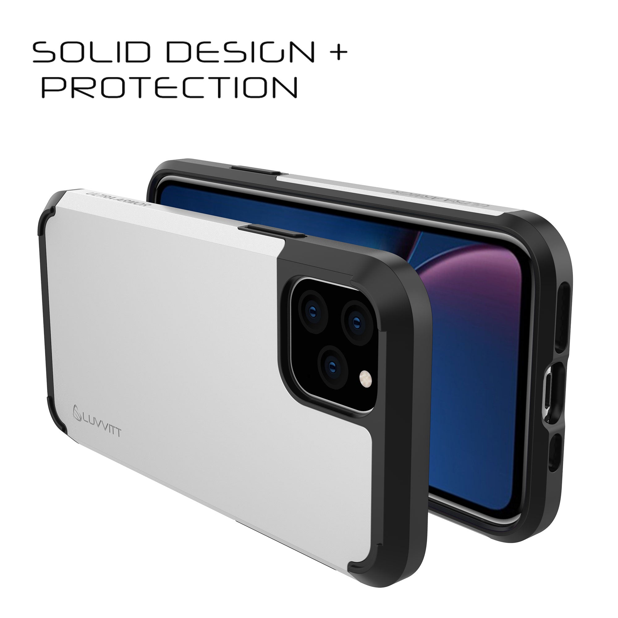 Luvvitt Ultra Armor Dual Layer Heavy Duty Case for iPhone 11 Pro Max 2019 - Silver
