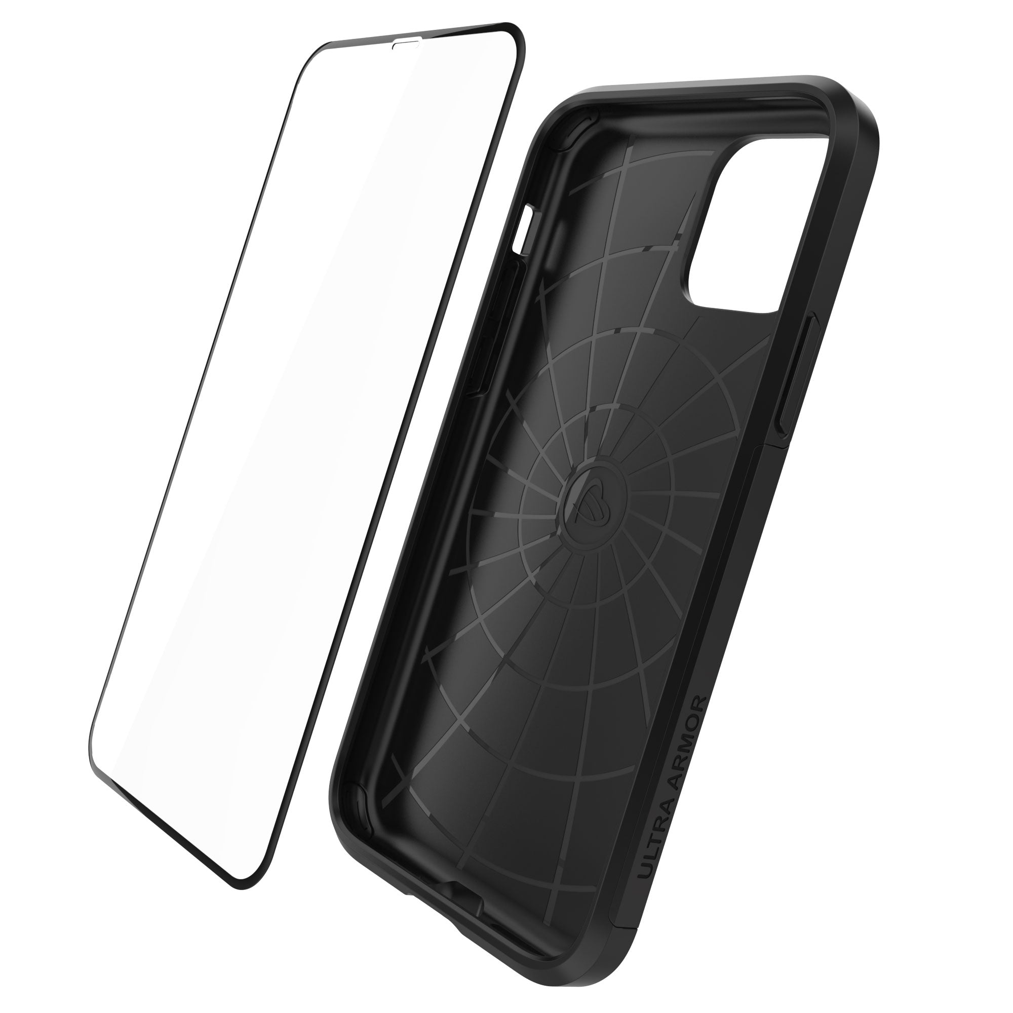 Luvvitt Ultra Armor Case and Tempered Glass Screen Protector Bundle for iPhone 11 2019 - Black