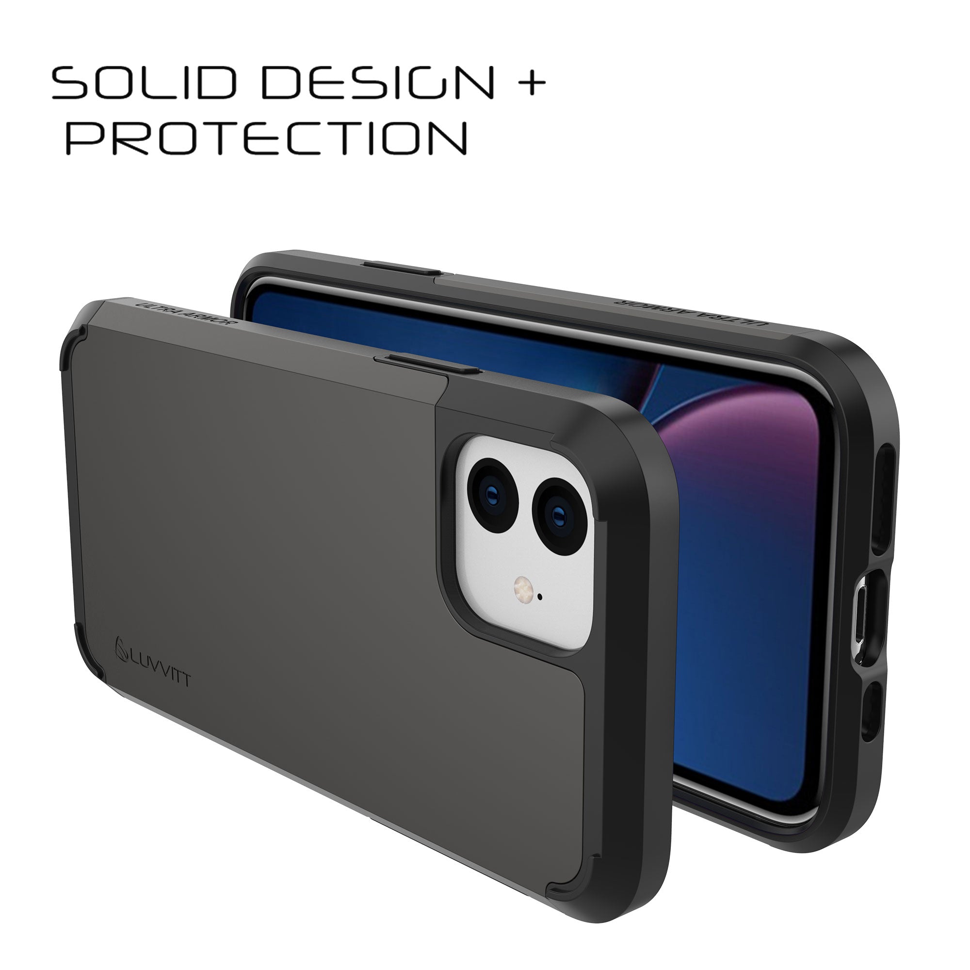 Luvvitt Ultra Armor Dual Layer Heavy Duty Case for iPhone 11 2019 - Space Gray