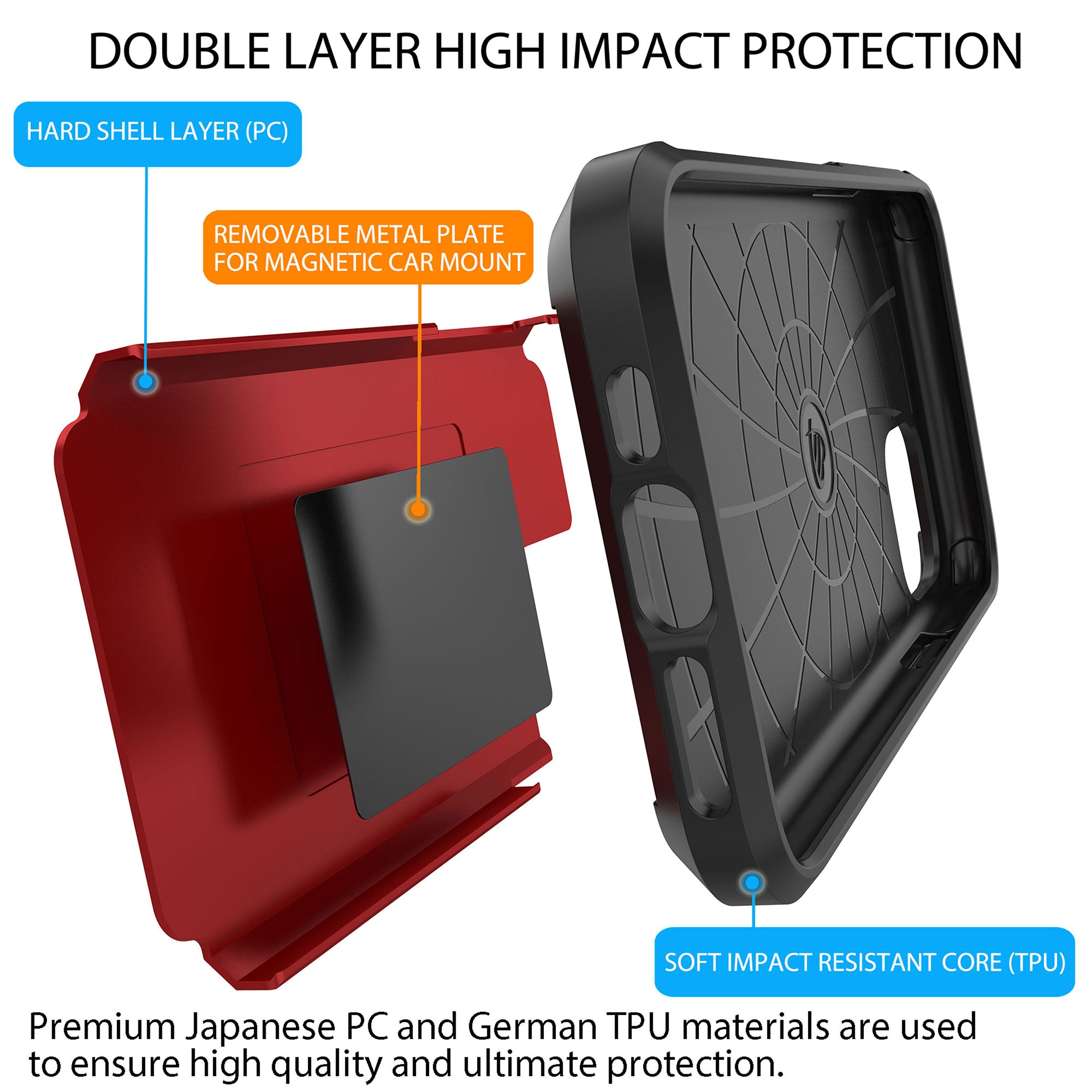 Luvvitt Ultra Armor Dual Layer Heavy Duty Case for iPhone 11 2019 - Red