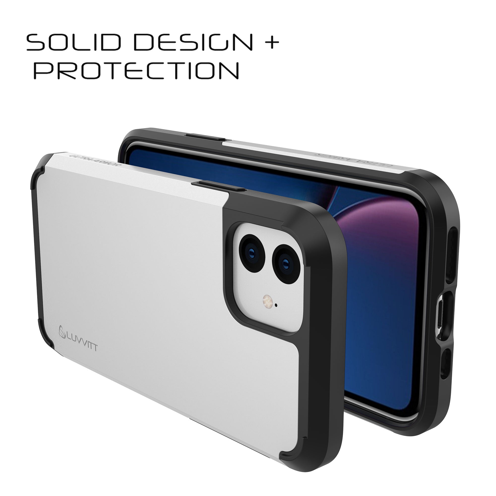 Luvvitt Ultra Armor Dual Layer Heavy Duty Case for iPhone 11 2019 - Silver