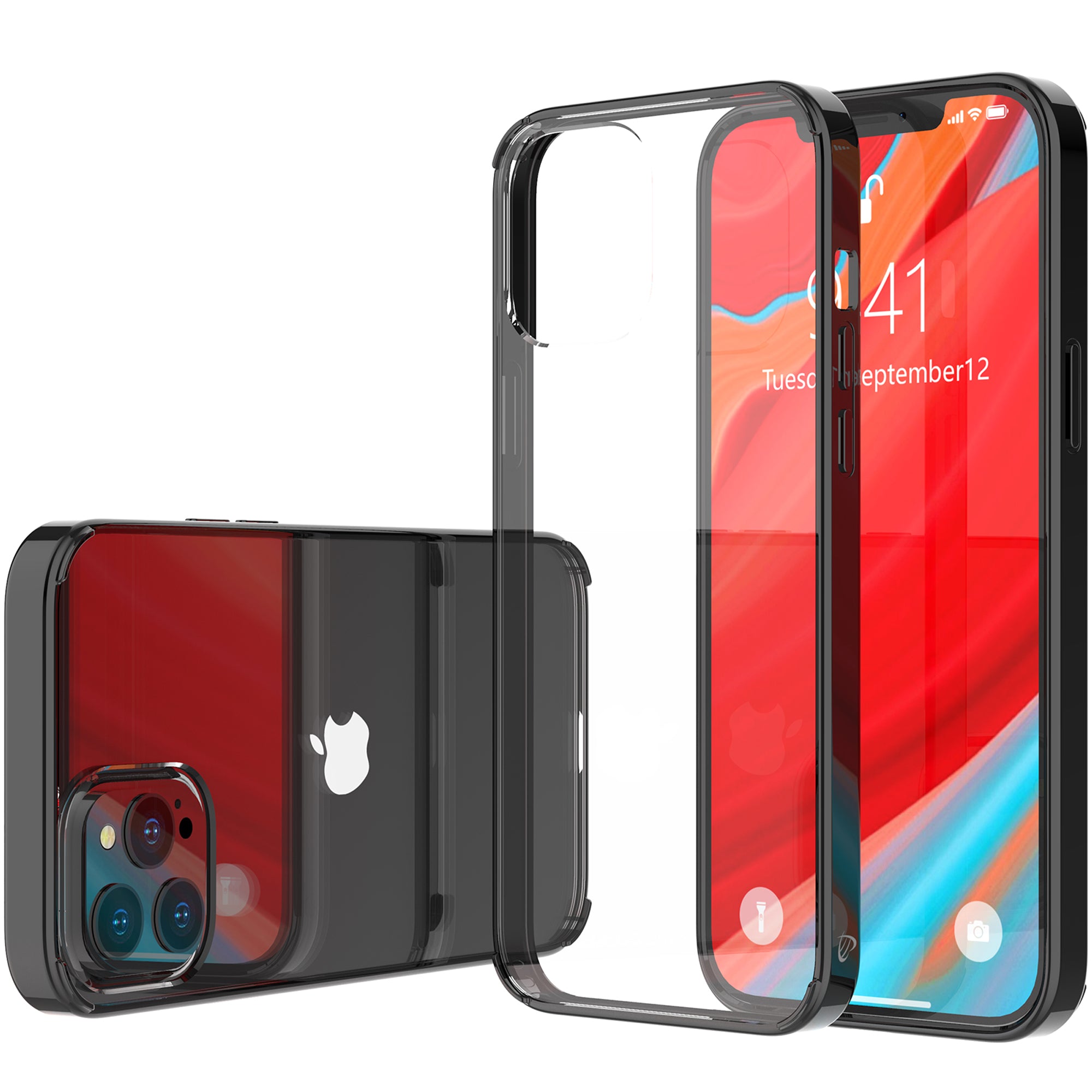 Luvvitt Clear View Hybrid Case for iPhone 12 and iPhone 12 Pro 2020 - Black