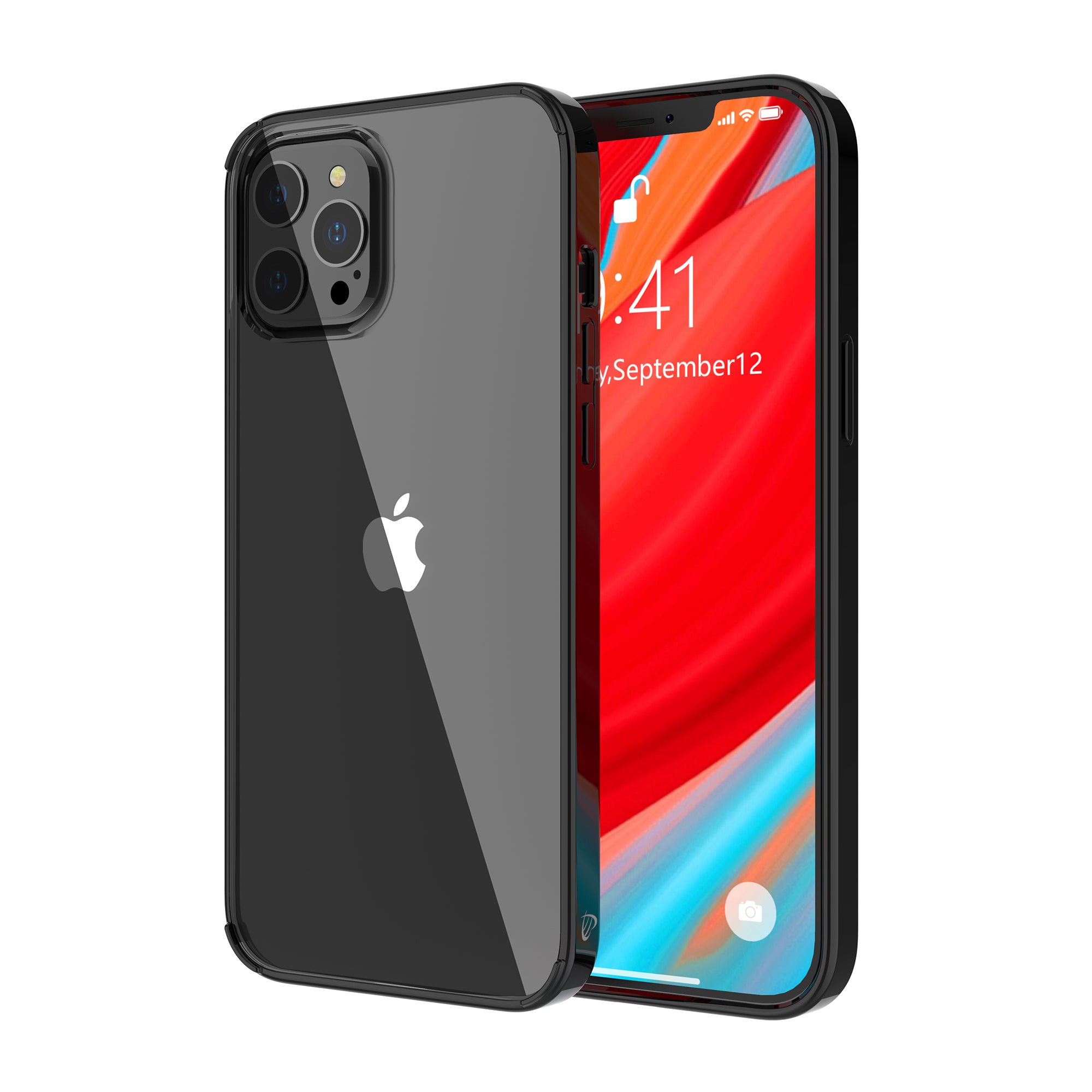 Luvvitt Clear View Hybrid Case for iPhone 12 and iPhone 12 Pro 2020 - Black