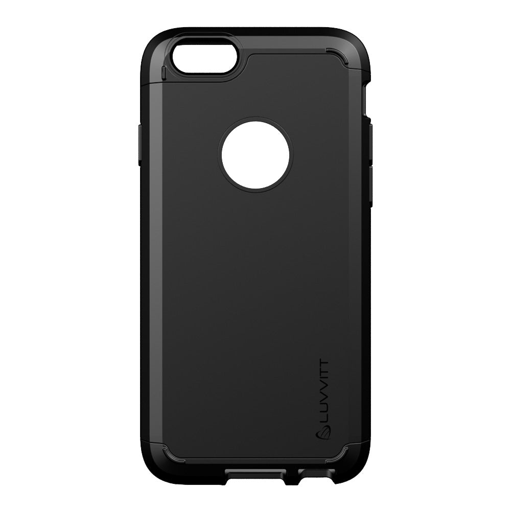 LUVVITT [Ultra Armor] Shock Absorbing Heavy Duty Dual Layer Tough Cover Case for iPhone 6/6s PLUS - Black