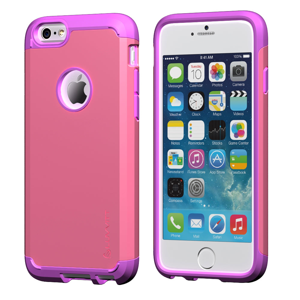 LUVVITT ULTRA ARMOR iPhone 6 / 6S Case | Dual Layer Back Cover - Purple / Pink