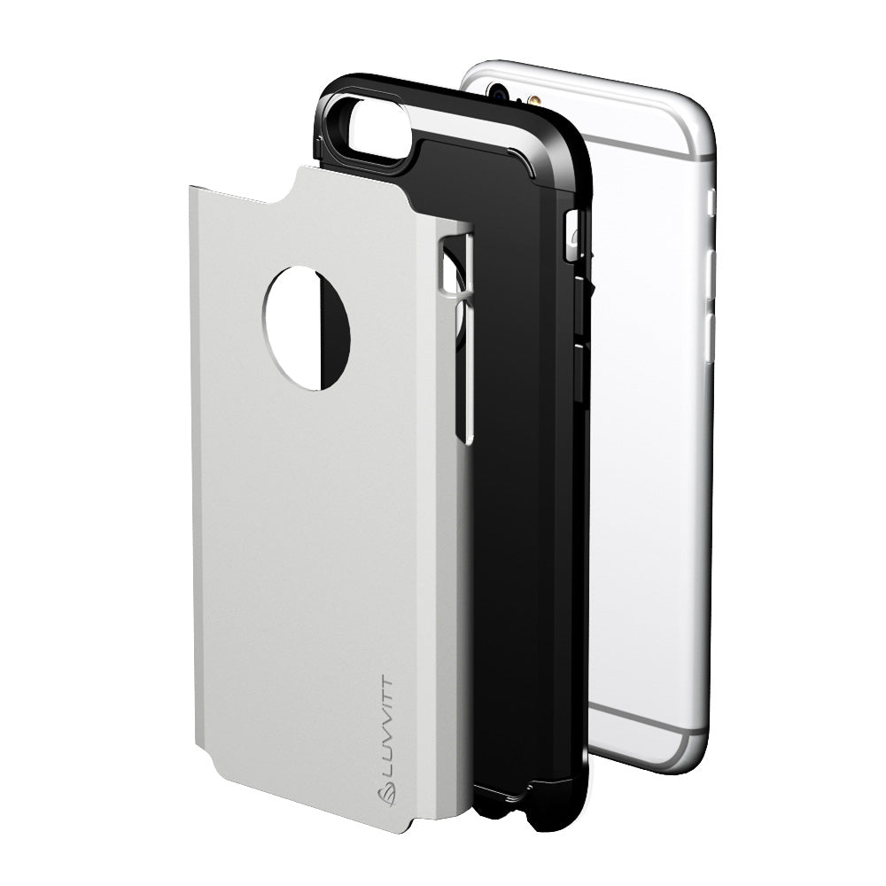 LUVVITT ULTRA ARMOR iPhone 6 / 6S Case | Dual Layer Back Cover - Silver