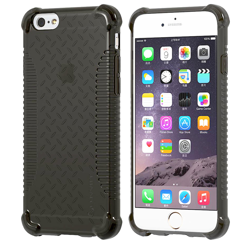 LUVVITT CLEAR GRIP iPhone 6S / 6 Case Soft TPU Rubber Back Cover - Black