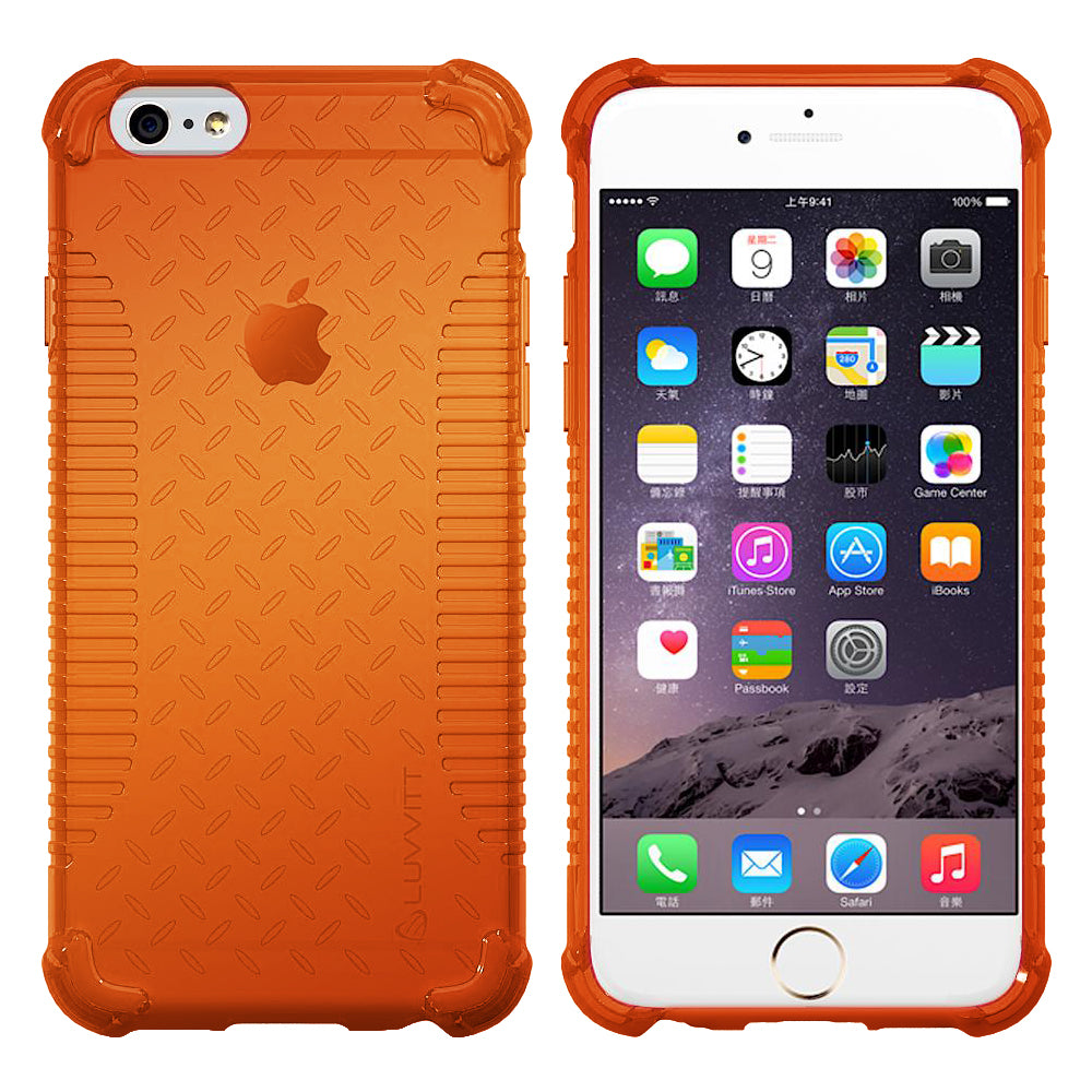 LUVVITT CLEAR GRIP iPhone 6S / 6 Case Soft TPU Rubber Back Cover - NEON Orange