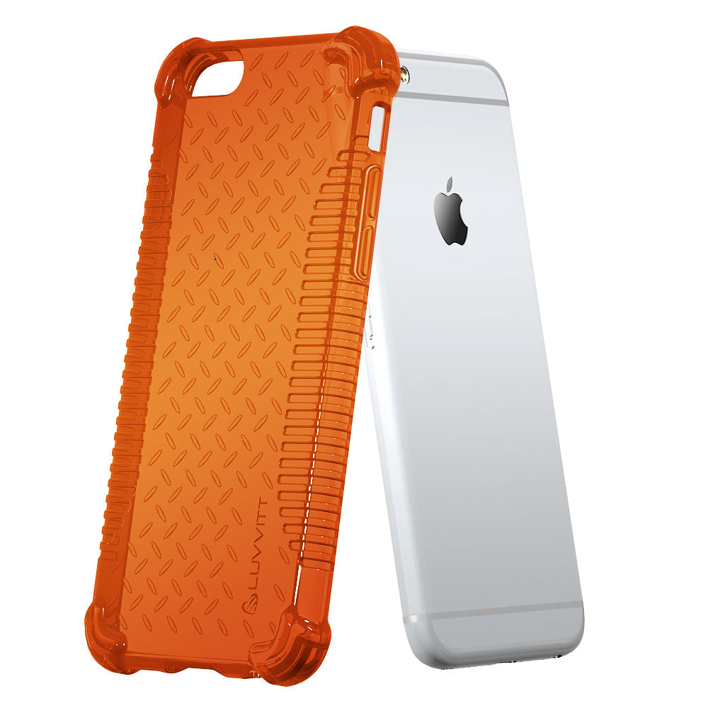 LUVVITT CLEAR GRIP iPhone 6S / 6 Case Soft TPU Rubber Back Cover - NEON Orange