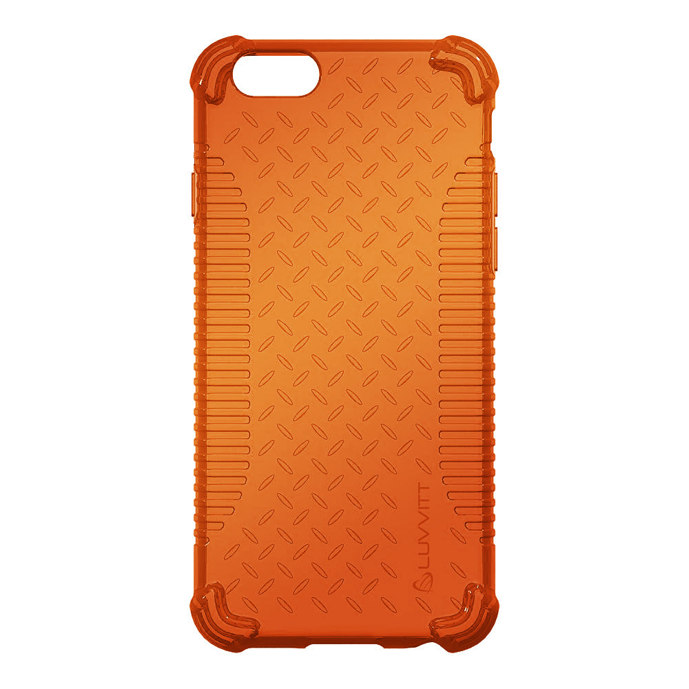 LUVVITT CLEAR GRIP iPhone 6S / 6 Case Soft TPU Rubber Back Cover - NEON Orange