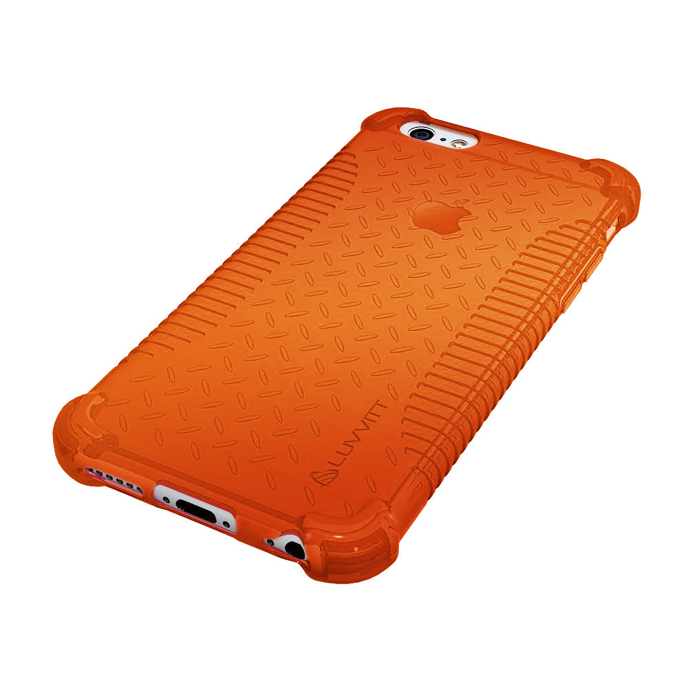 LUVVITT CLEAR GRIP iPhone 6S / 6 Case Soft TPU Rubber Back Cover - NEON Orange