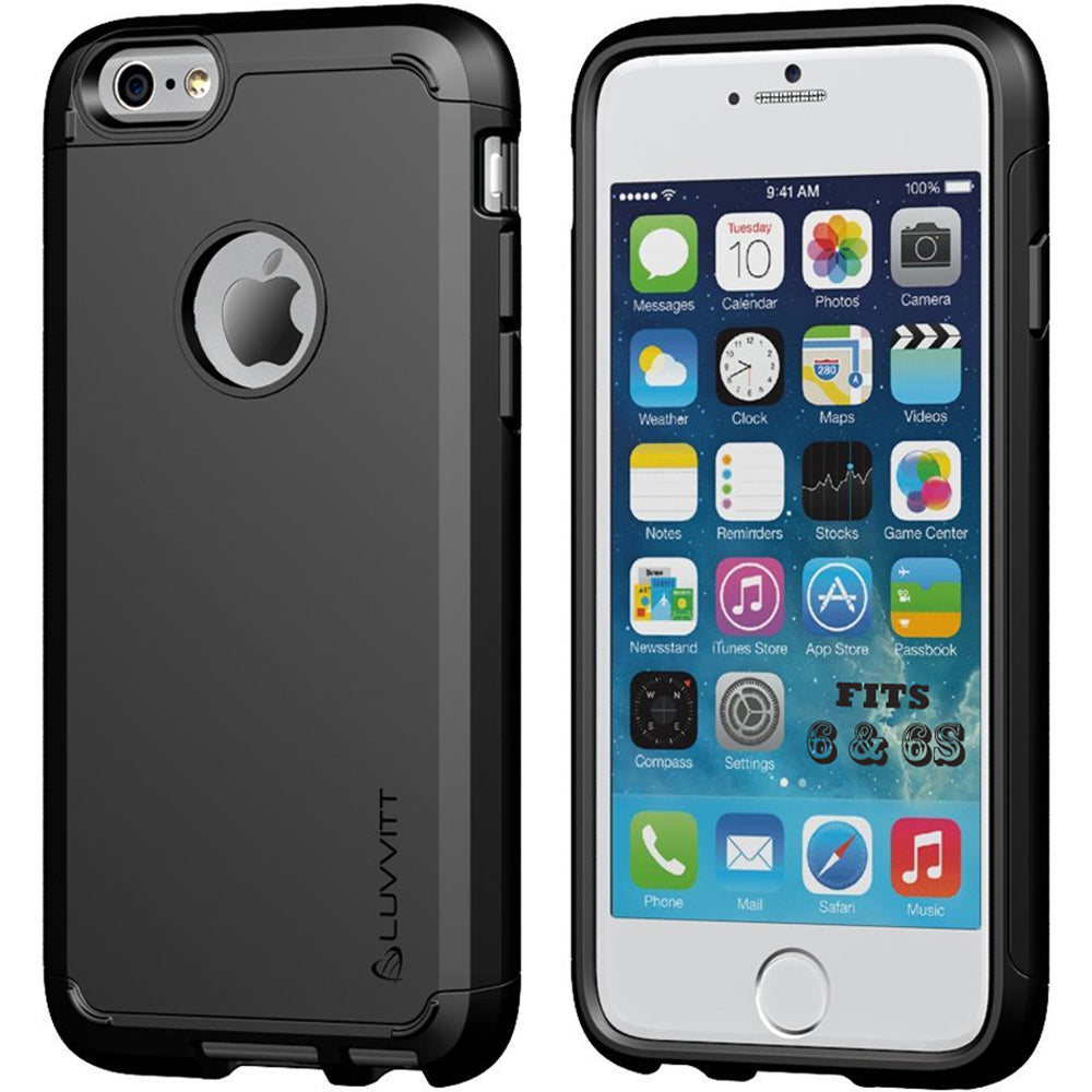 LUVVITT ULTRA ARMOR iPhone 6 / 6S Case | Dual Layer Back Cover - Black