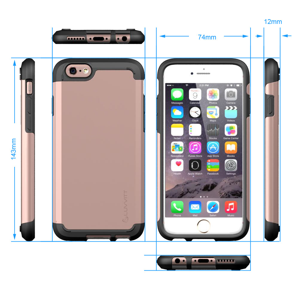 LUVVITT ULTRA ARMOR NL iPhone 6s Case | Dual Layer Back Cover - Rose Gold