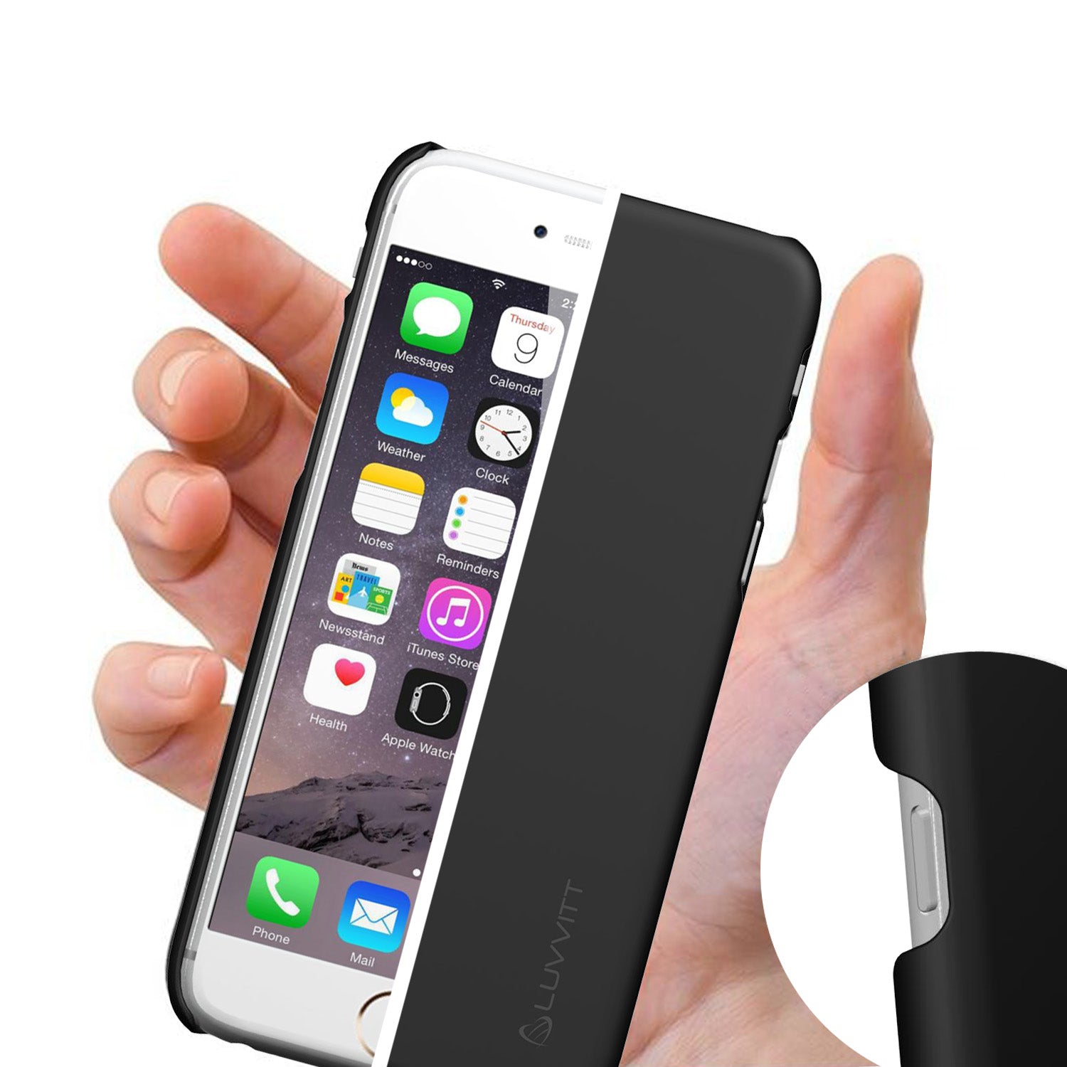 LUVVITT SVELTE Hard Slim Fit Premium Matte Finish Case for iPhone 6/6s - Black
