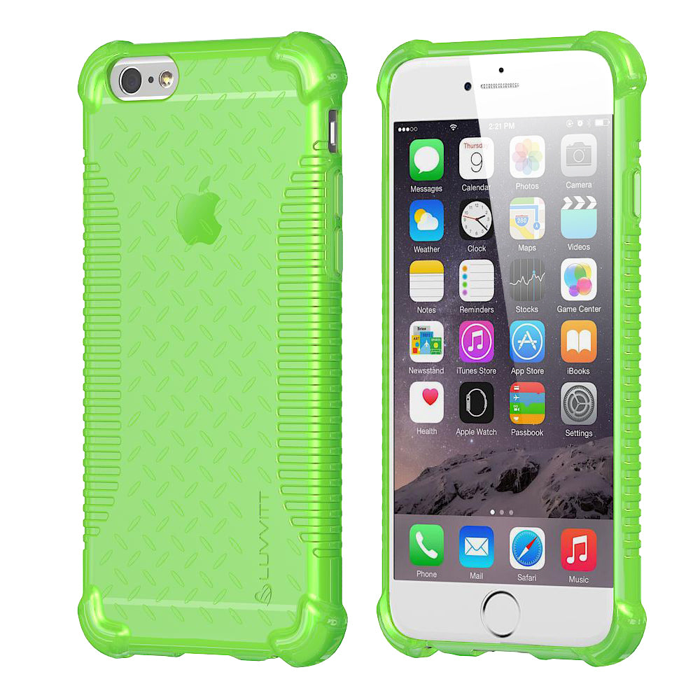 LUVVITT CLEAR GRIP iPhone 6S / 6 Case Soft TPU Rubber Back Cover - NEON Green