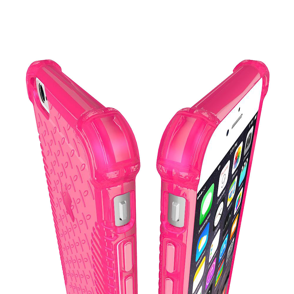 LUVVITT CLEAR GRIP iPhone 6S / 6 Case Soft TPU Rubber Back Cover - NEON Pink