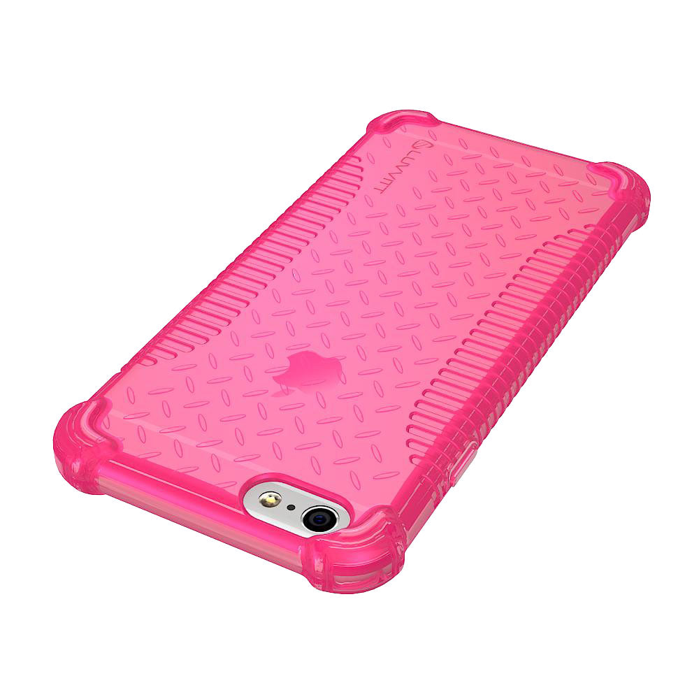 LUVVITT CLEAR GRIP iPhone 6S / 6 Case Soft TPU Rubber Back Cover - NEON Pink