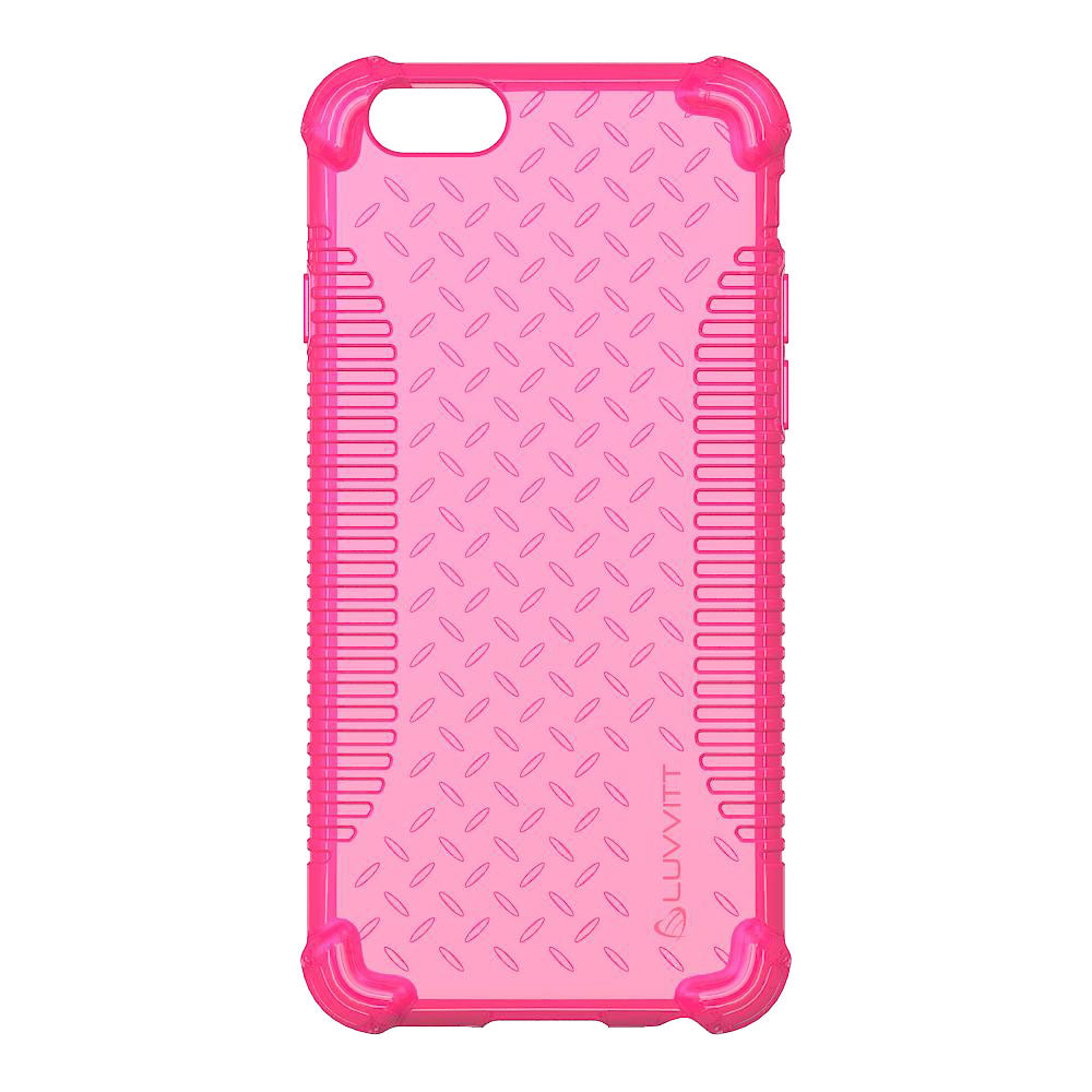 LUVVITT CLEAR GRIP iPhone 6S / 6 Case Soft TPU Rubber Back Cover - NEON Pink