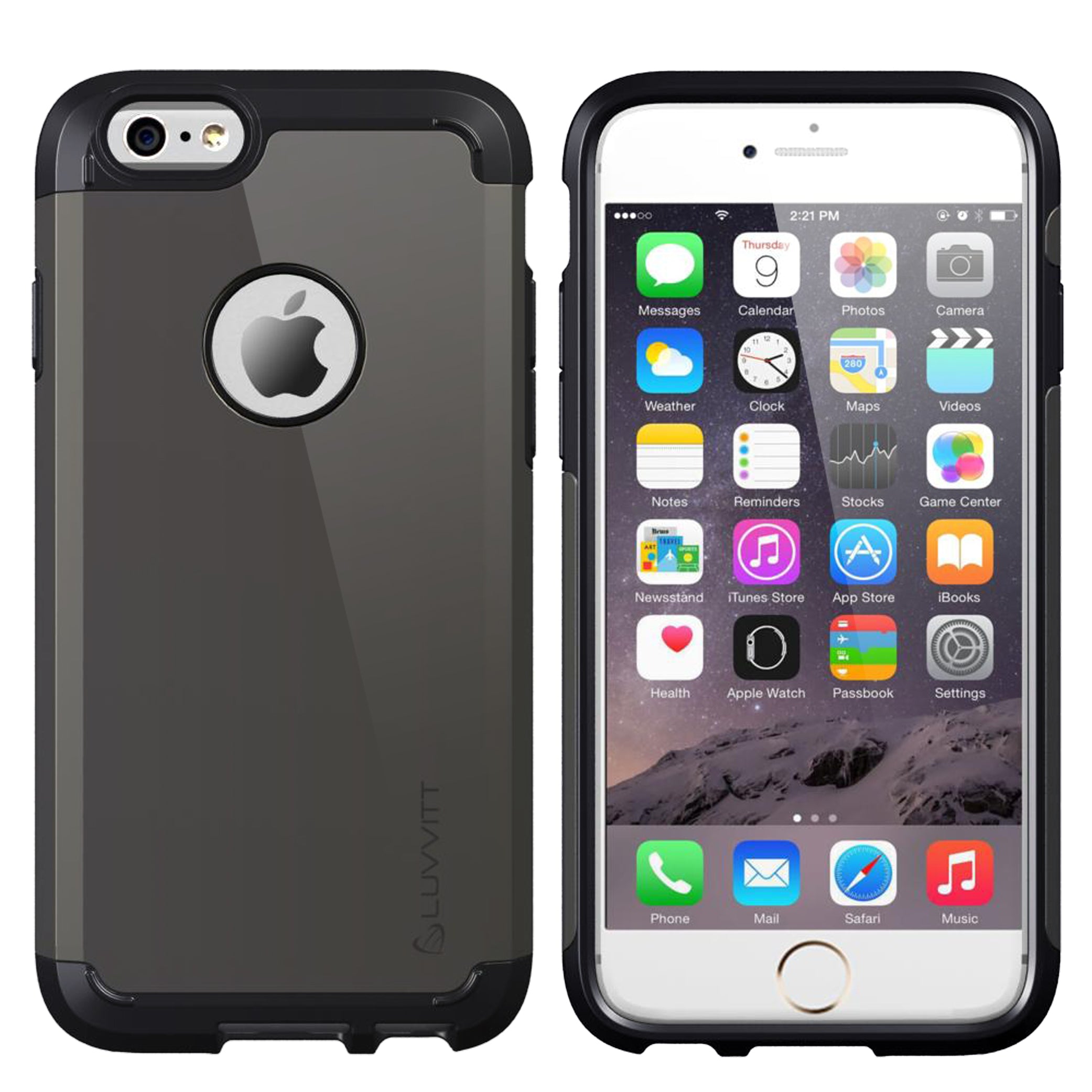 LUVVITT ULTRA ARMOR iPhone 6 / 6S Case | Dual Layer Back Cover - Black/Gunmetal