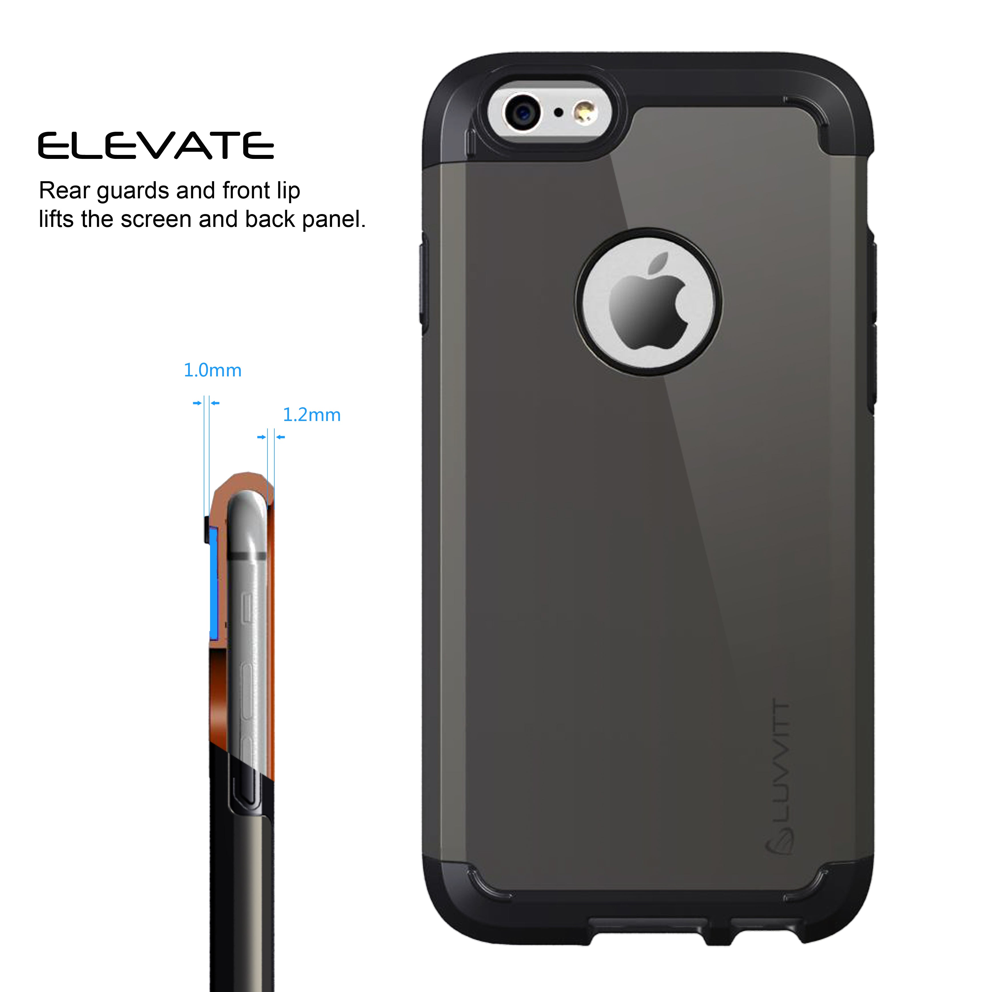 LUVVITT ULTRA ARMOR iPhone 6 / 6S Case | Dual Layer Back Cover - Black/Gunmetal