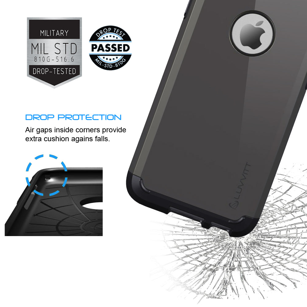 LUVVITT ULTRA ARMOR iPhone 6 / 6S Case | Dual Layer Back Cover - Black/Gunmetal