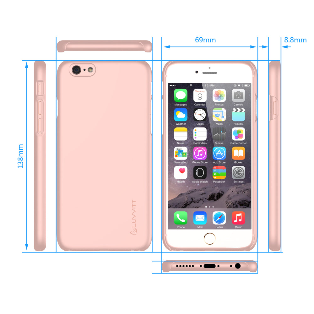 LUVVITT SVELTE Hard Slim Fit Premium Matte Case for iPhone 6/6s - Rose Gold