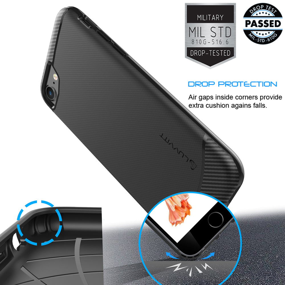Luvvitt Sleek Armor Slim Case for iPhone 7 and 8 - Black