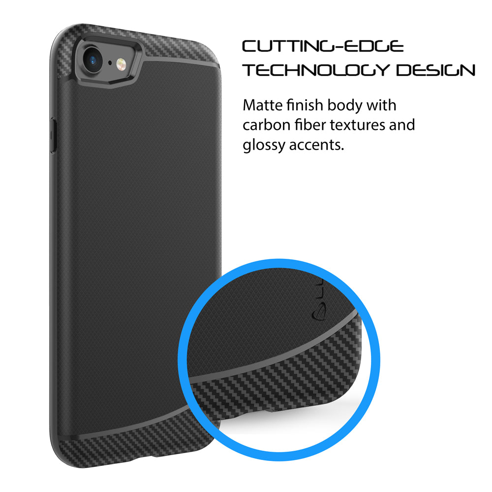Luvvitt Sleek Armor Slim Case for iPhone 7 and 8 - Black