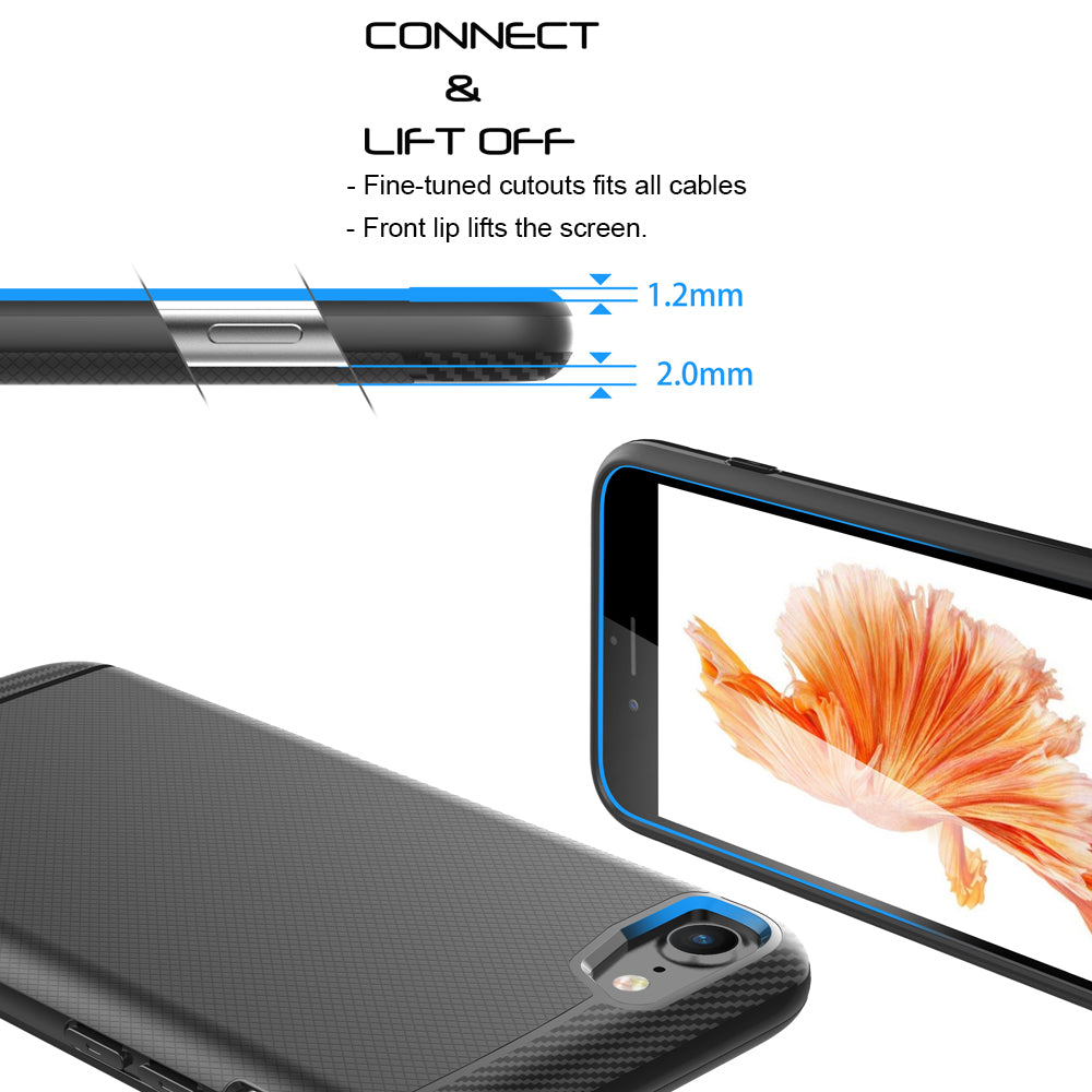 Luvvitt Sleek Armor Slim Case for iPhone 7 and 8 - Black