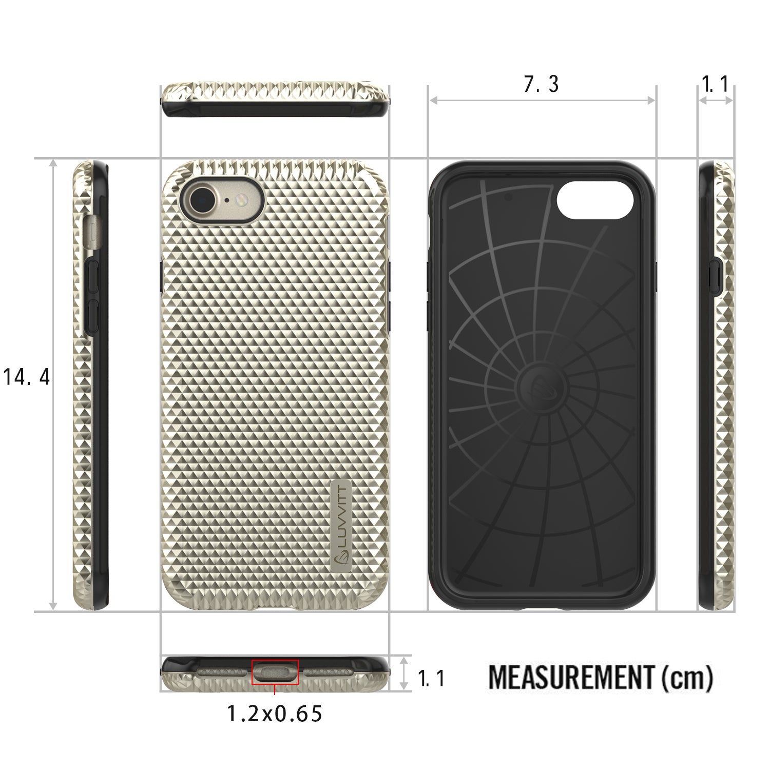 Luvvitt Brilliant Armor Case for iPhone 8 - Gold