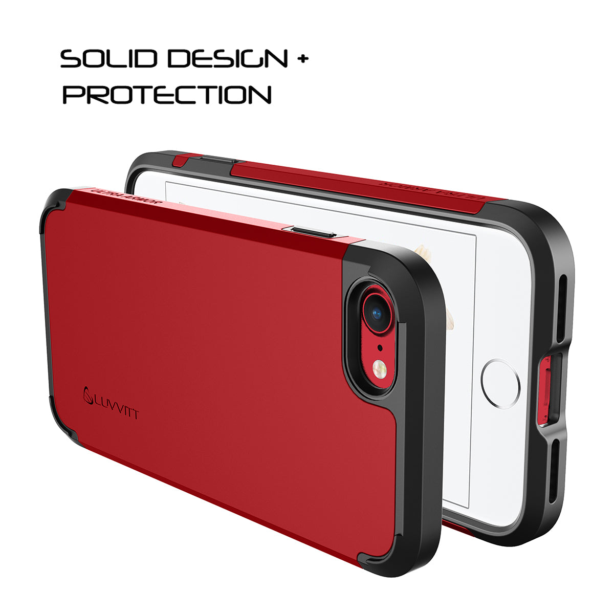 Luvvitt Ultra Armor Dual Layer Case for iPhone SE 2020 / iPhone 7 and 8 - Red