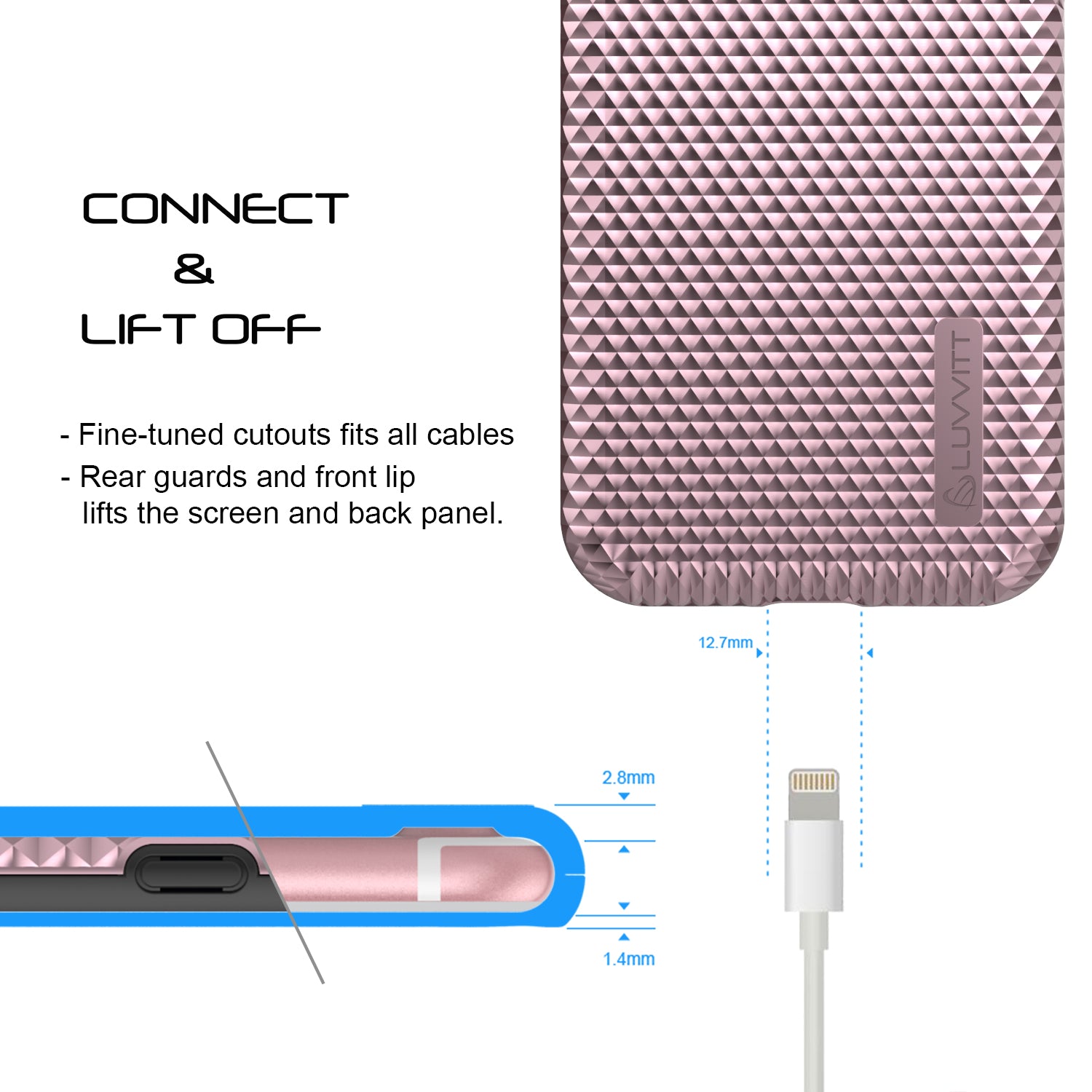 Luvvitt Brilliant Armor Fashion Case for iPhone SE 2020 / iPhone 7 / iPhone 8 - Rose Gold