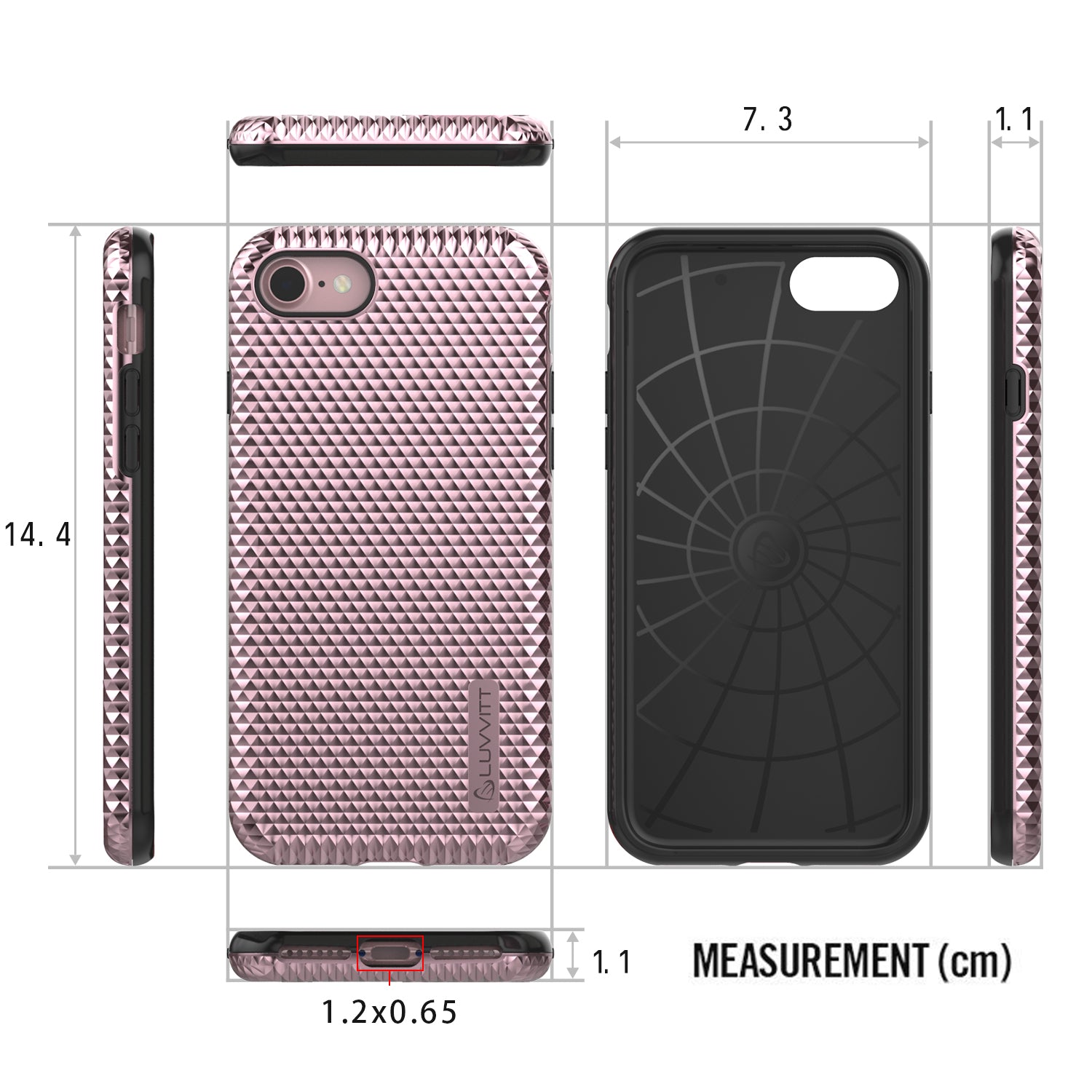 Luvvitt Brilliant Armor Case for iPhone 8 - Rose Gold