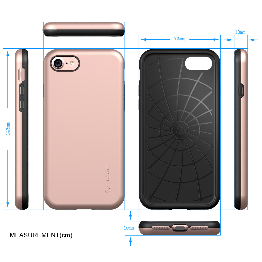 Luvvitt Super Armor Dual Layer Case for iPhone SE 2020 ,iPhone 7 and 8 Rose Gold