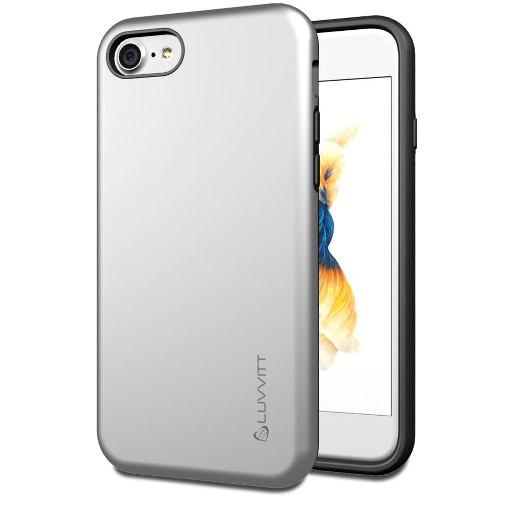 Luvvitt Super Armor Dual Layer Case for iPhone SE 2020 / iPhone 7 and 8 - Silver