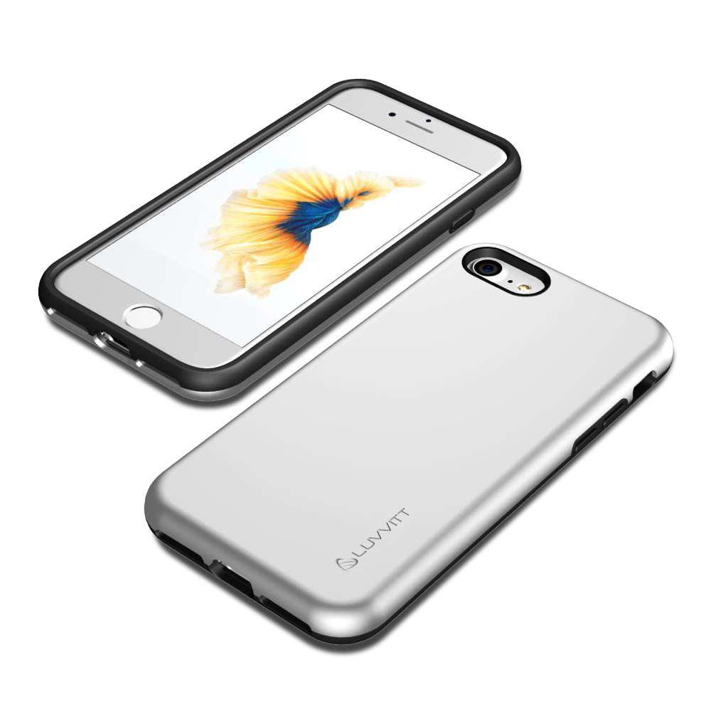 Luvvitt Super Armor Dual Layer Case for iPhone SE 2020 / iPhone 7 and 8 - Silver