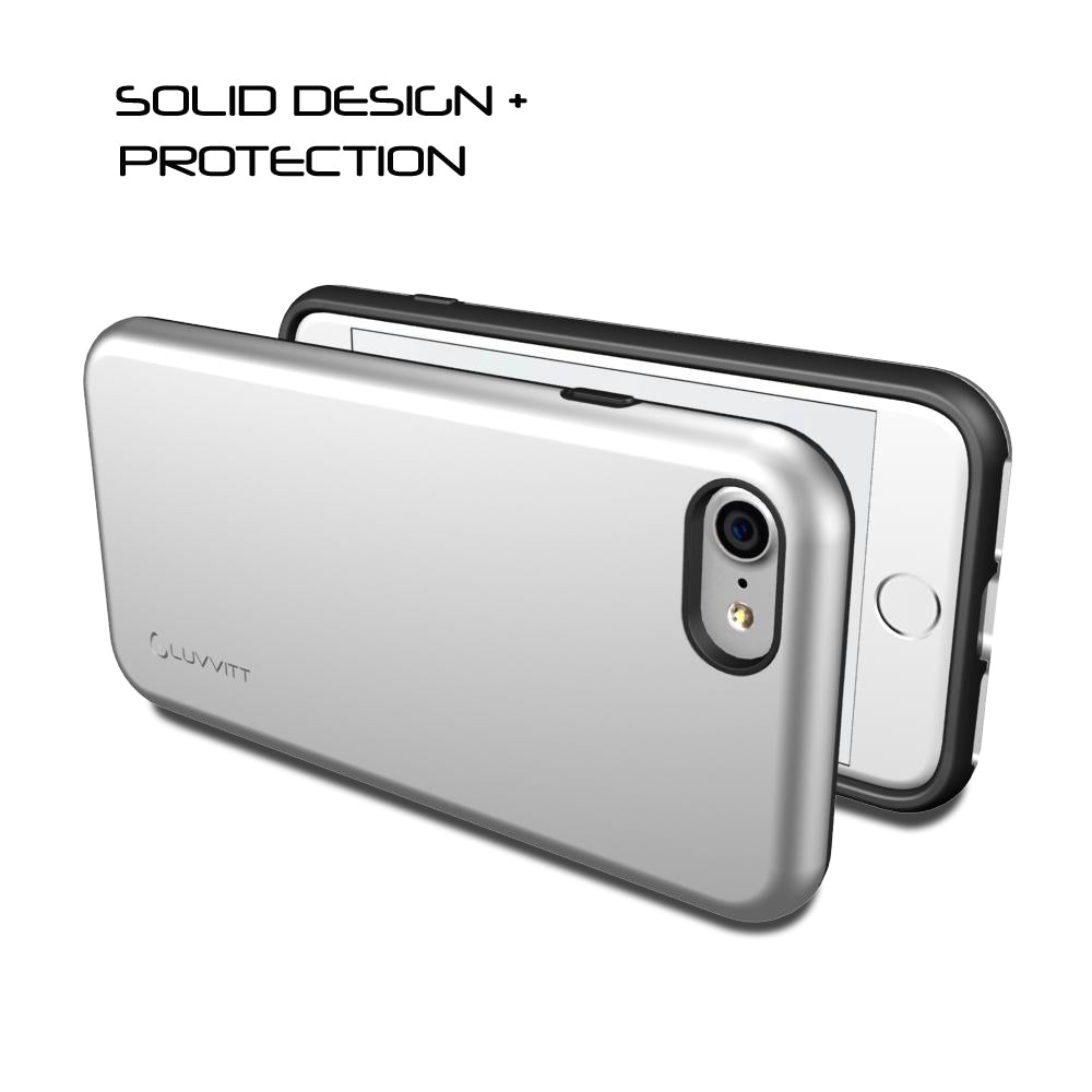 Luvvitt Super Armor Dual Layer Case for iPhone SE 2020 / iPhone 7 and 8 - Silver