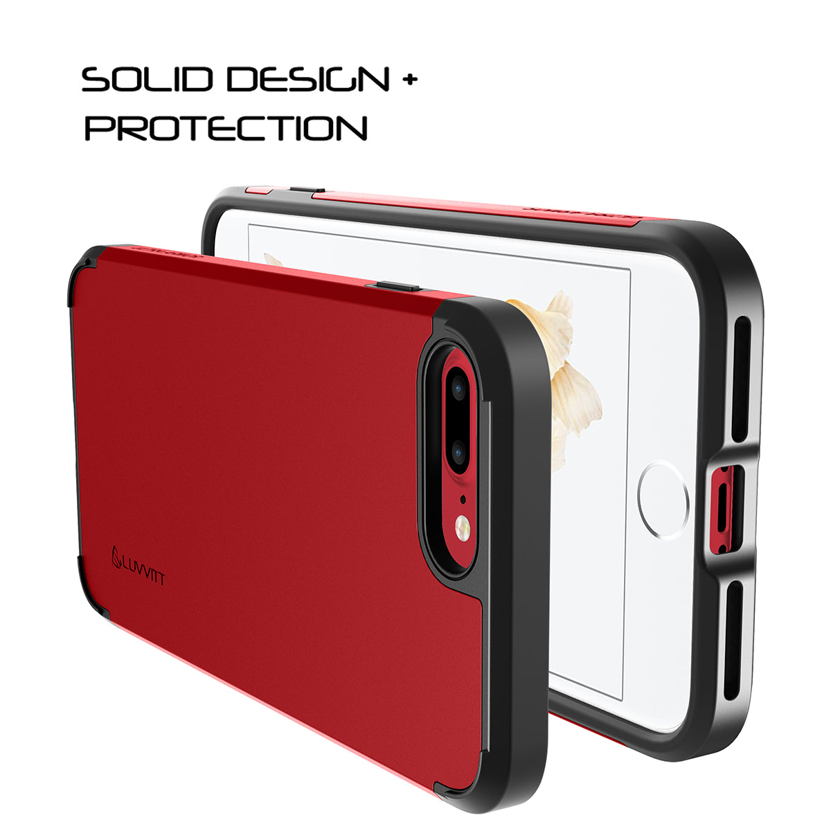 Luvvitt Ultra Armor Dual Layer Case for iPhone 7 Plus and 8 Plus - Red