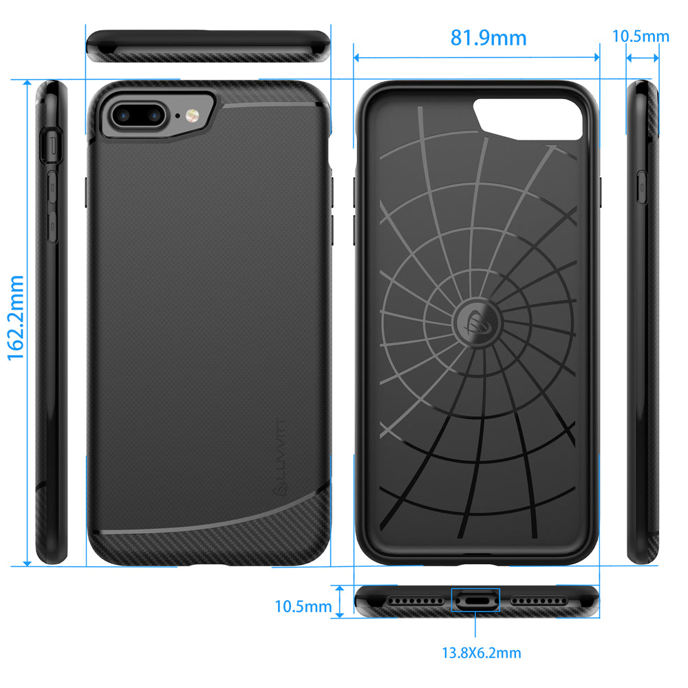 Luvvitt Sleek Armor Case for iPhone 8 Plus - Black