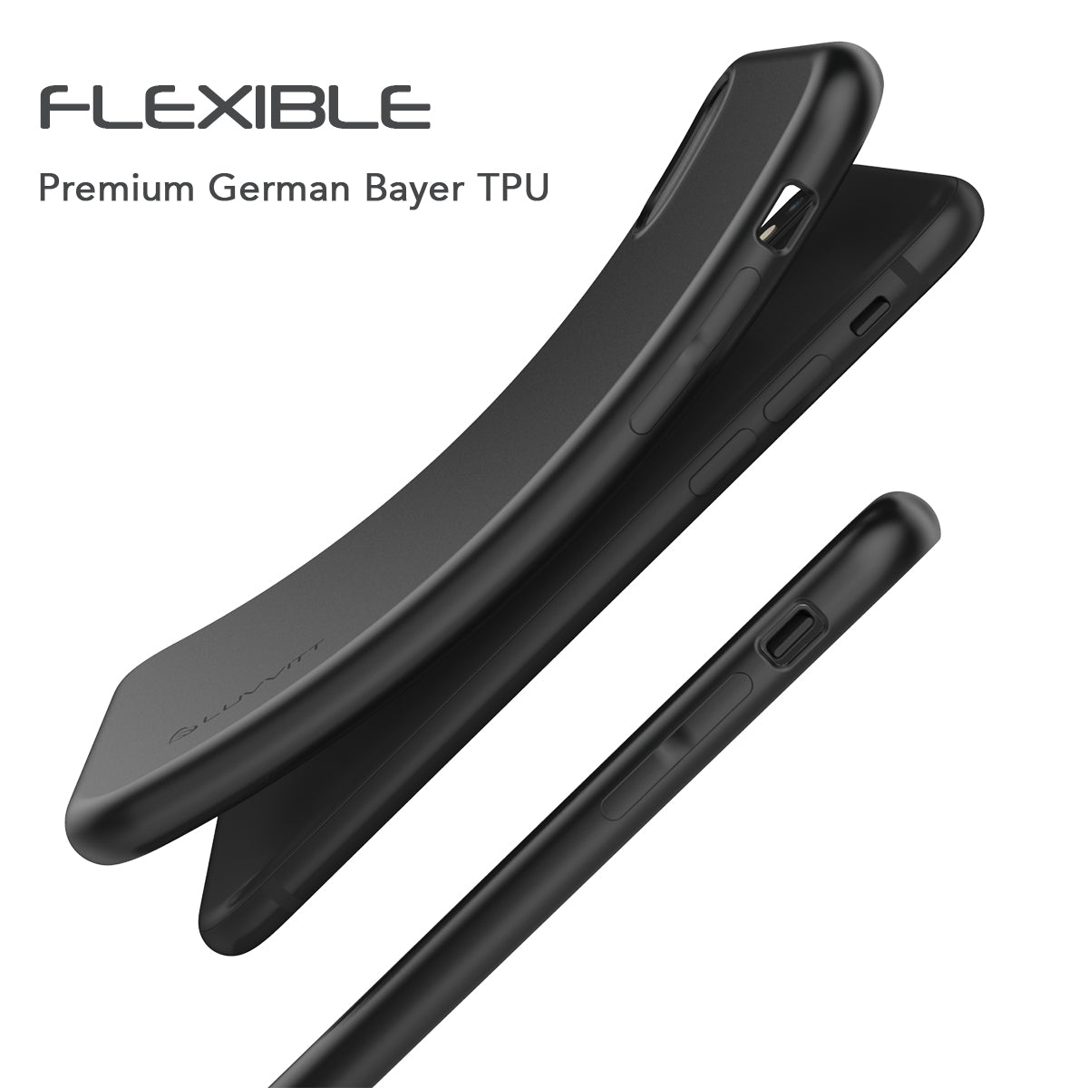 Luvvitt Ultra Slim Case for iPhone XS / X Flexible Soft Feel Cover - Matte Black