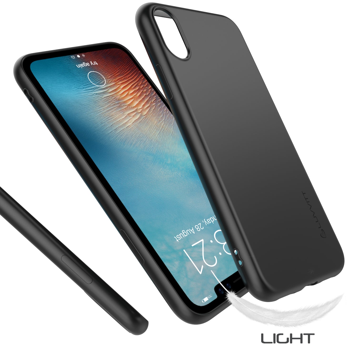 Luvvitt Ultra Slim Case for iPhone XS / X Flexible Soft Feel Cover - Matte Black