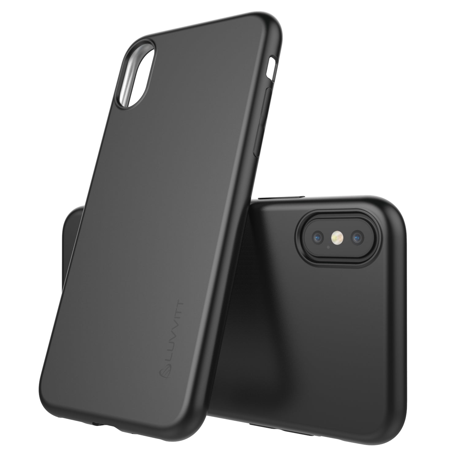 Luvvitt Ultra Slim Case for iPhone XS / X Flexible Soft Feel Cover - Matte Black