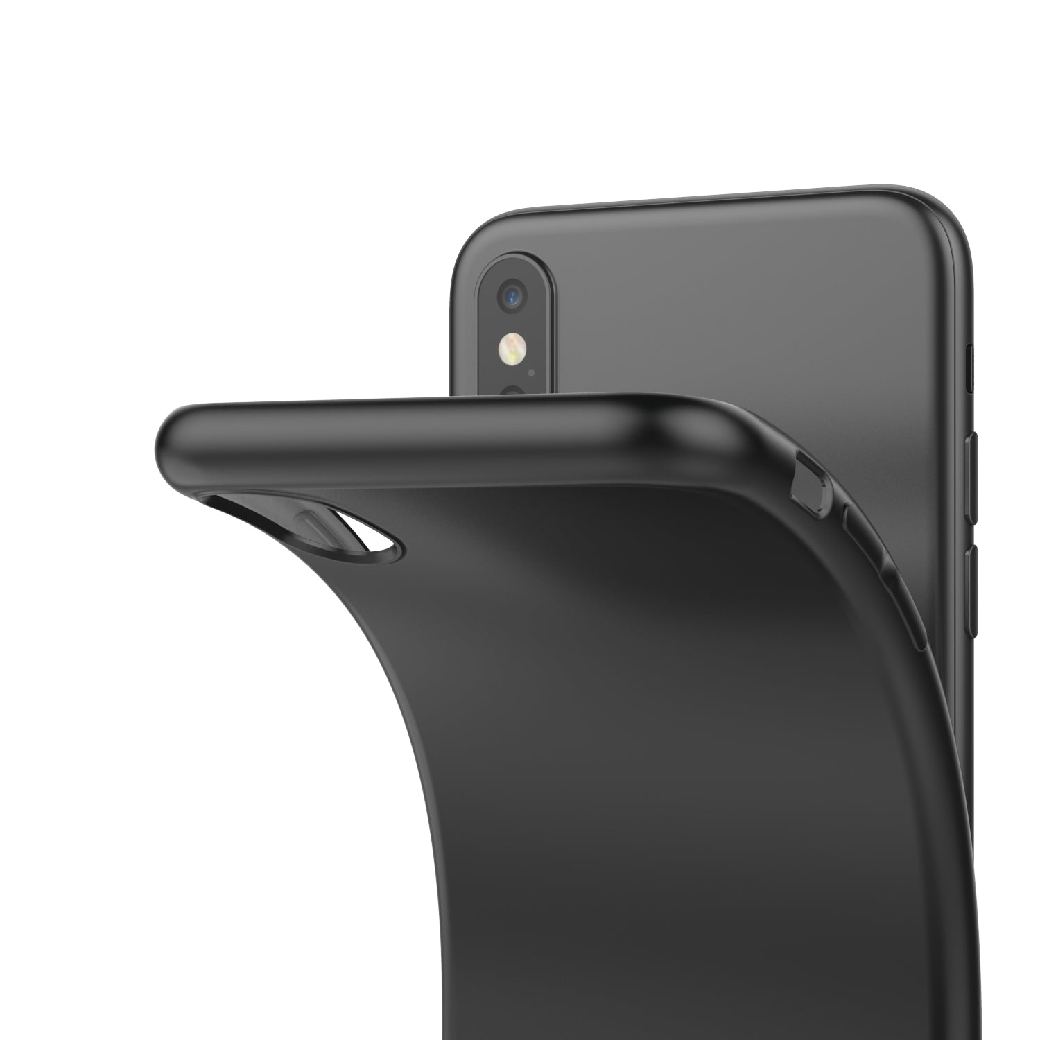 Luvvitt Ultra Slim Case for iPhone XS / X Flexible Soft Feel Cover - Matte Black