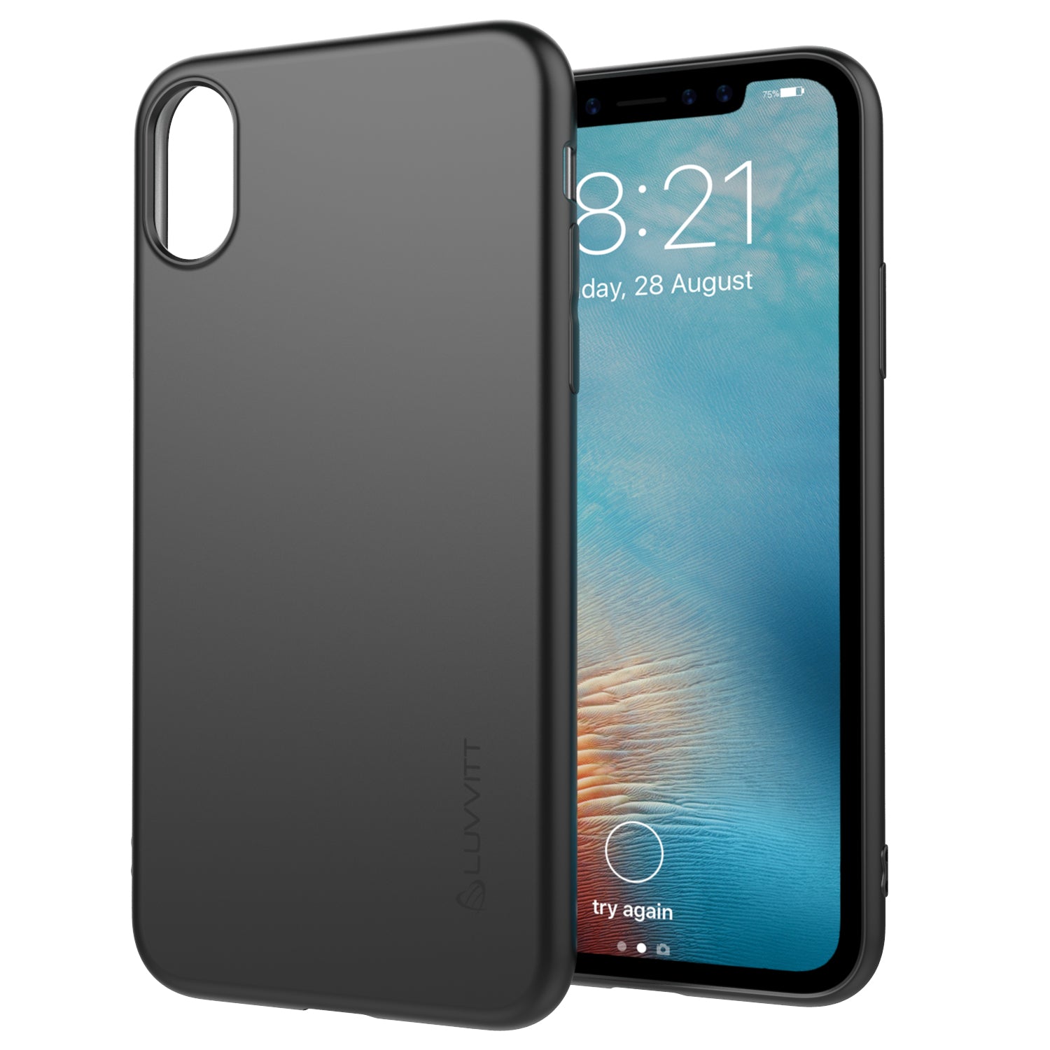 Luvvitt Ultra Slim Case for iPhone XS / X Flexible Soft Feel Cover - Matte Black