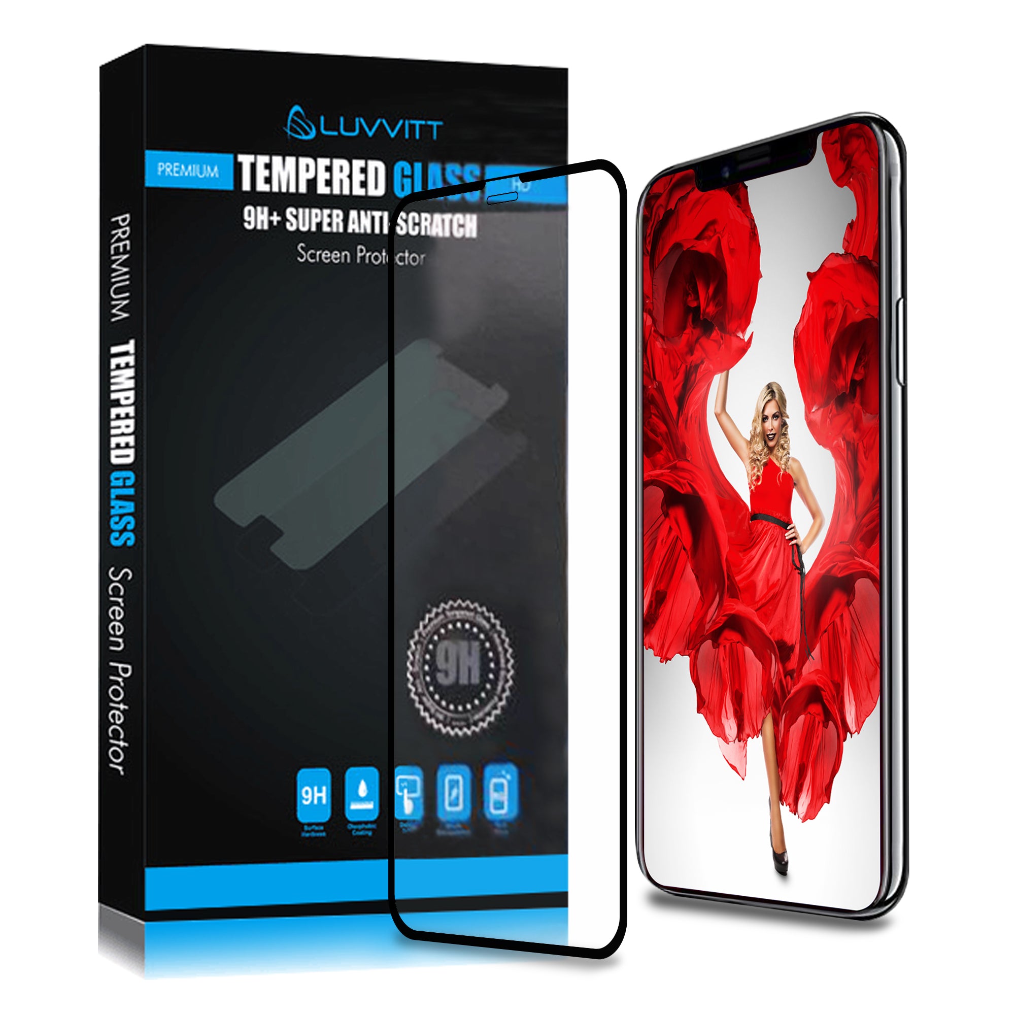 Luvvitt Tempered Glass for iPhone XR with 6.1 inch Screen 2018