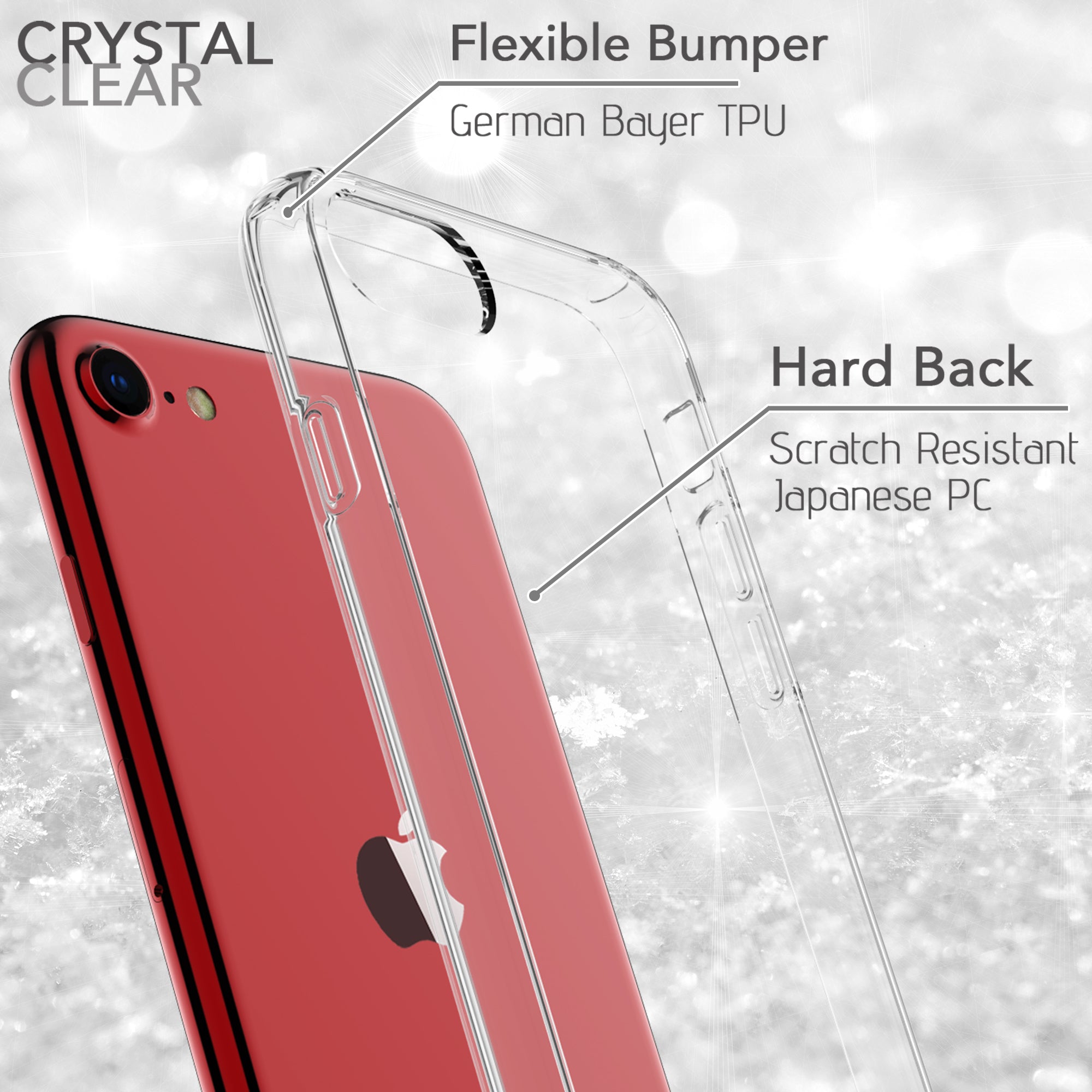 Luvvitt Clear View Case and Liquid Glass Screen Protector Set for iPhone SE 2020