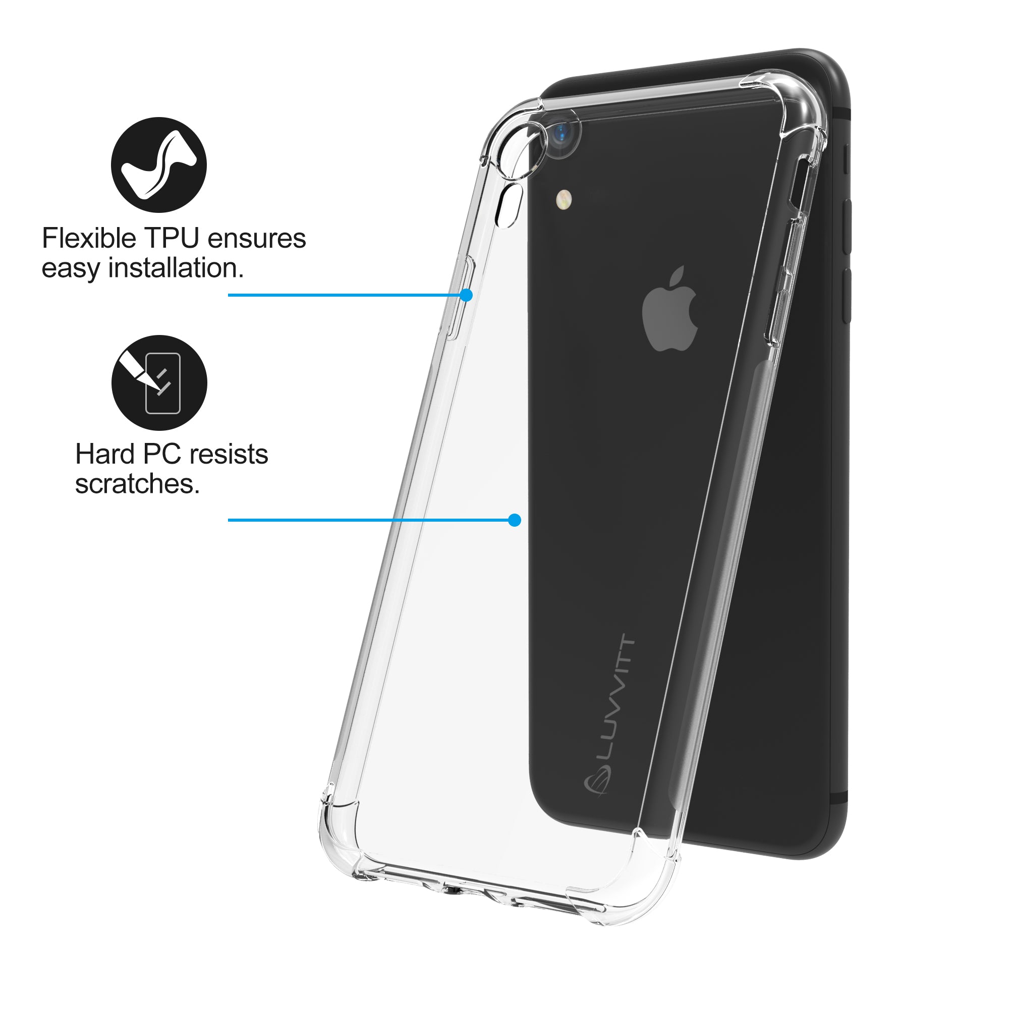 Luvvitt iPhone XR Case Clear Grip Flexible TPU for 6.1 inch Screen 2018