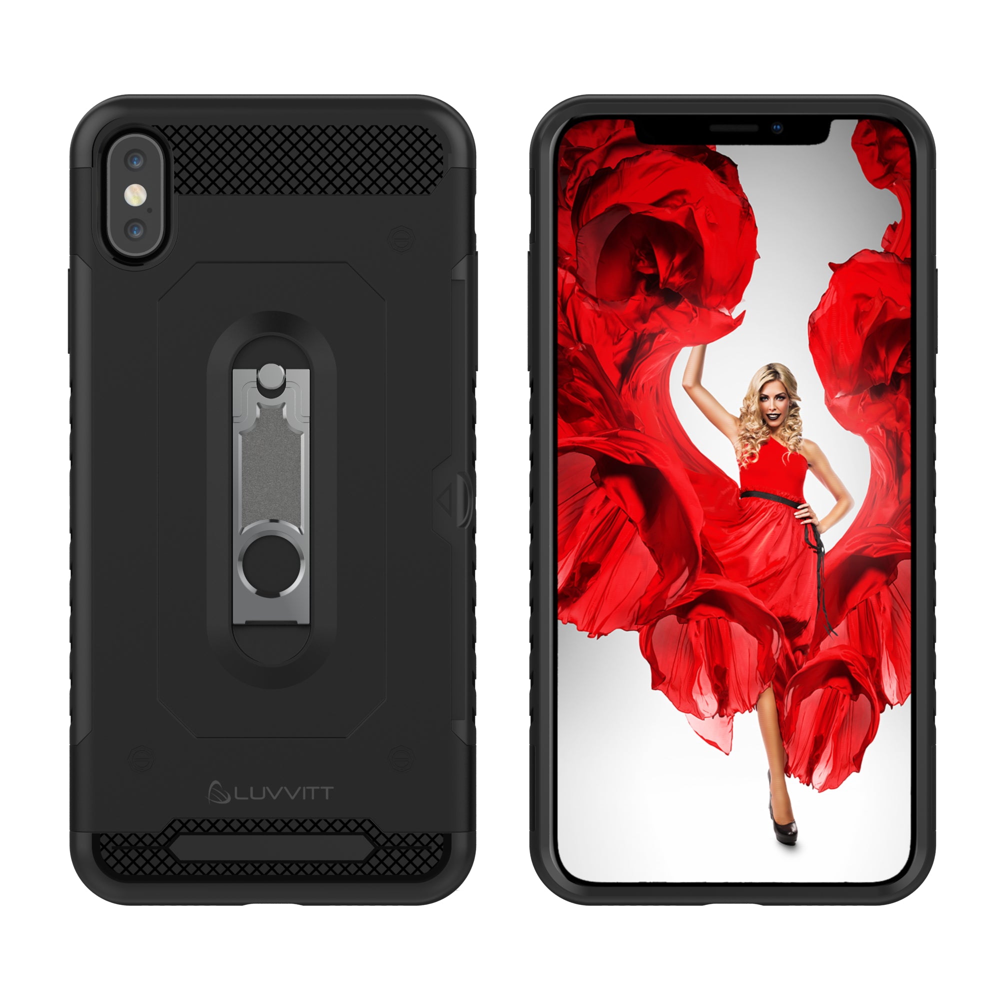 Luvvitt iPhone XR Case with Credit Card Holder and Kickstand for iPhone XR 2018 6.1